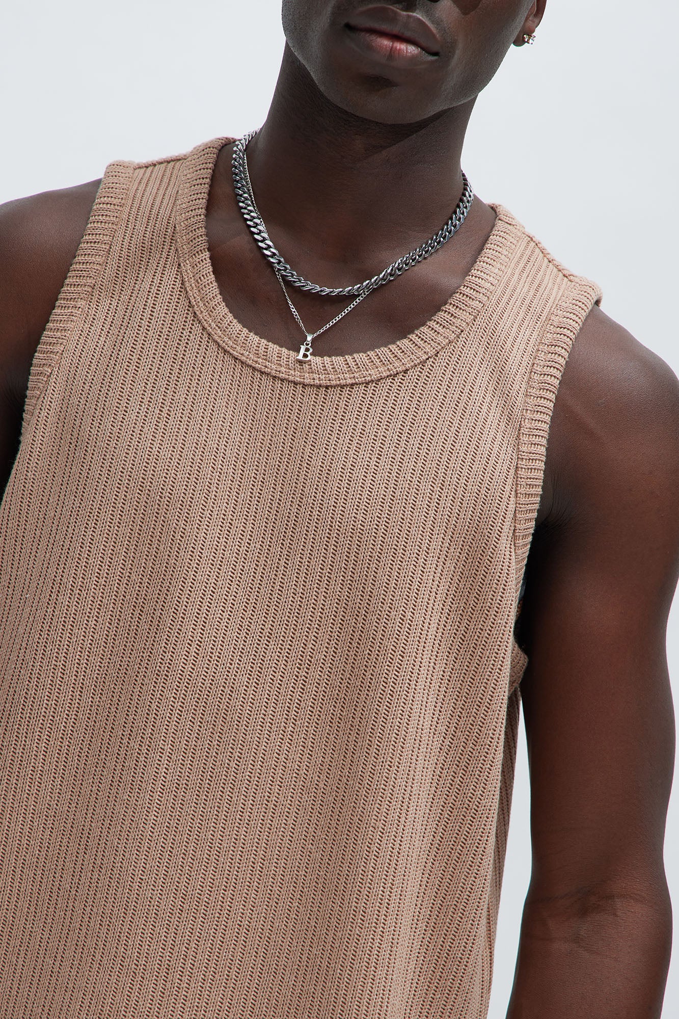 Santorini Textured Tank Top - Taupe - Image 3
