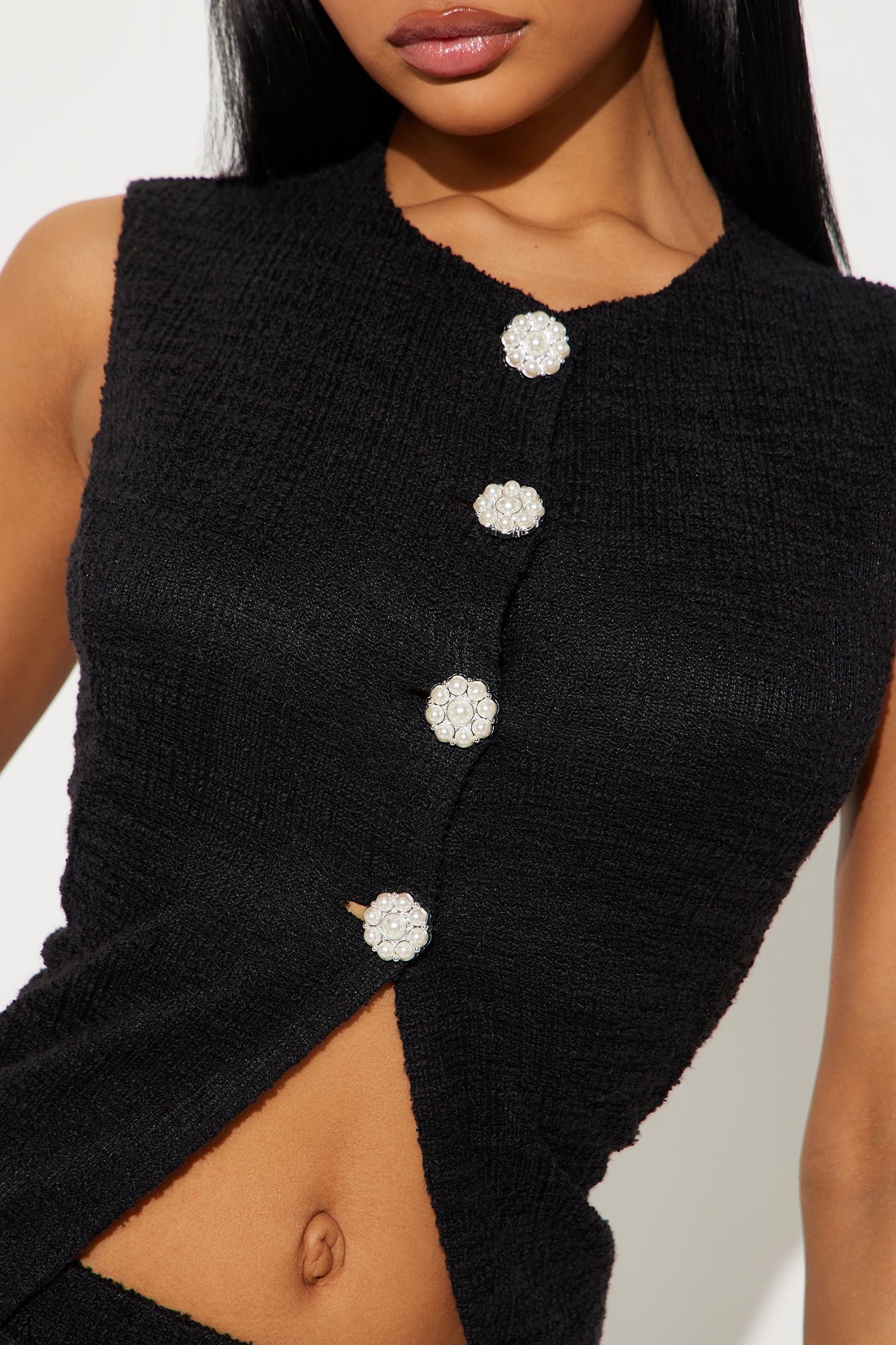 Ella Vest And Micro Short Set - Black - Image 3