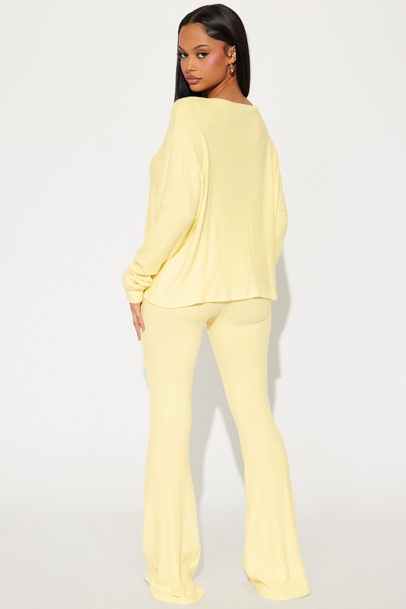 In The Clouds Cozy Pant Set - Butter Yellow - Image 3