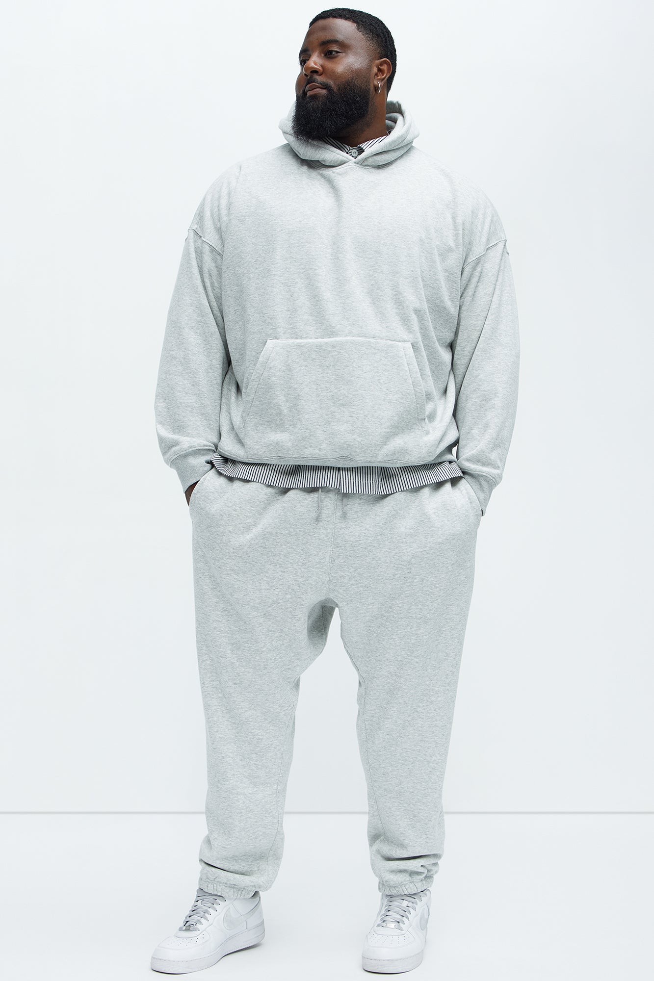 Tyson Oversized Heavyweight Hoodie - Heather Grey - Image 9