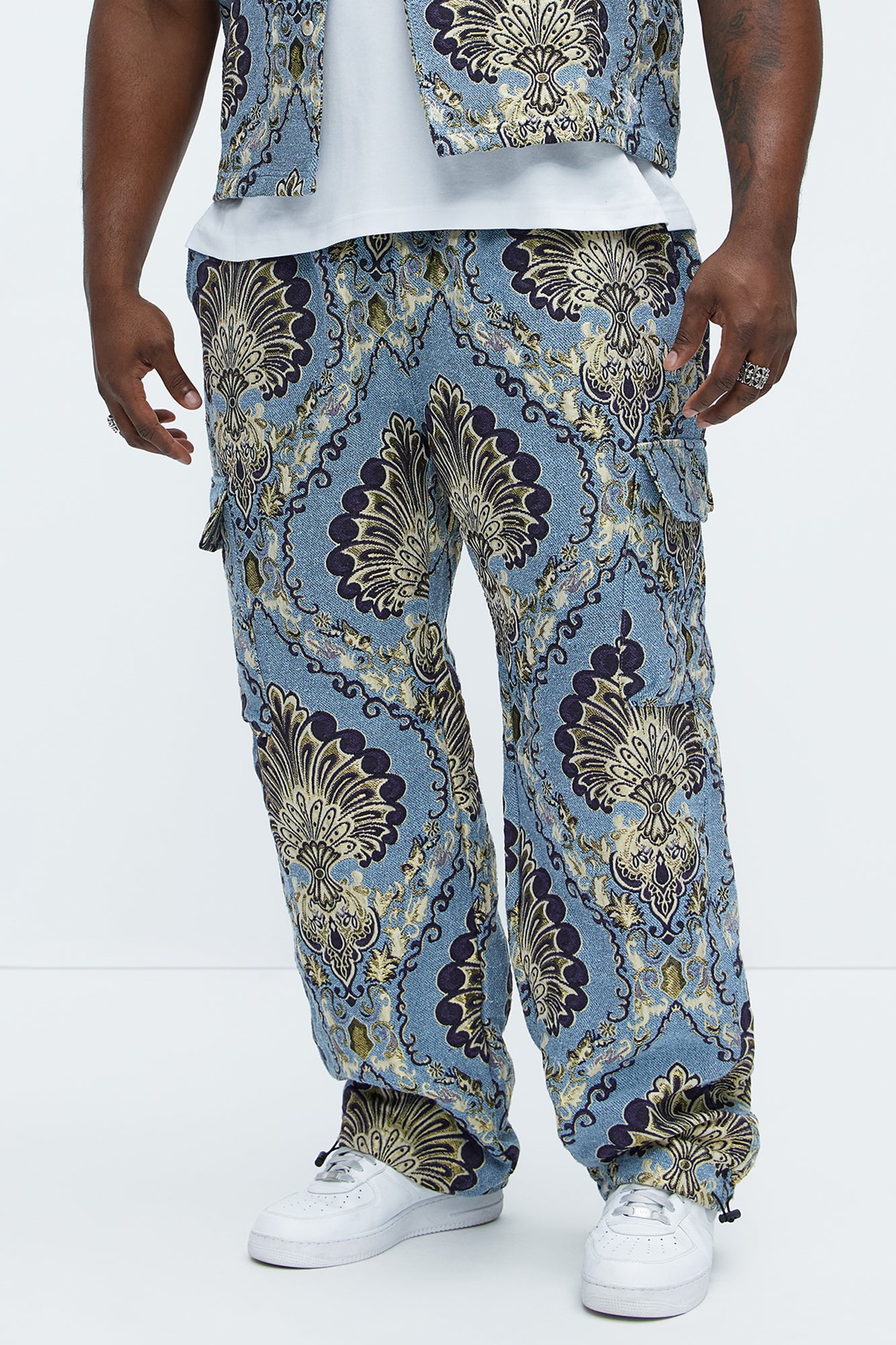 Highland Tapestry Baggy Cargo Pants - Blue/combo - Image 8