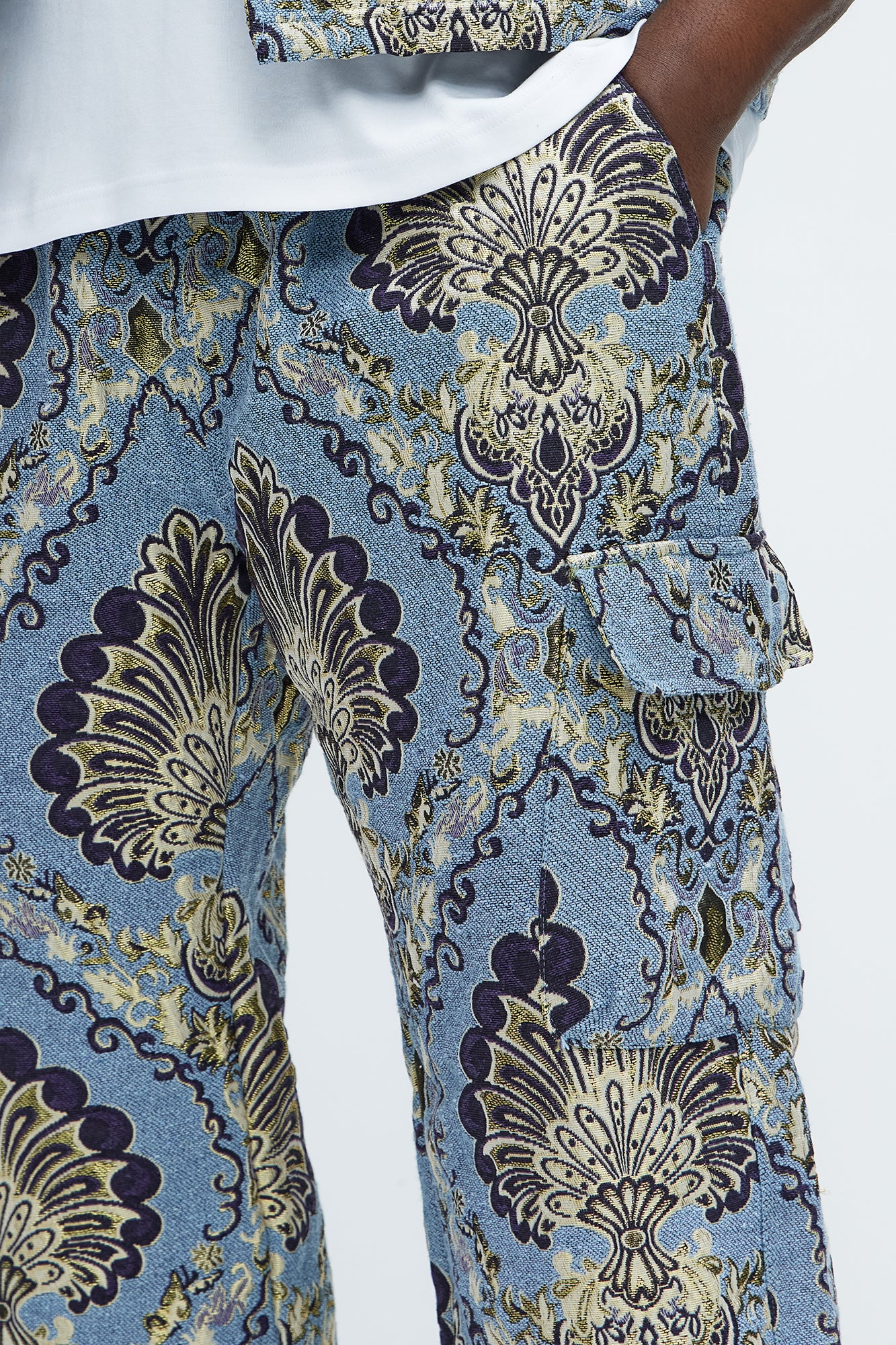 Highland Tapestry Baggy Cargo Pants - Blue/combo - Image 10