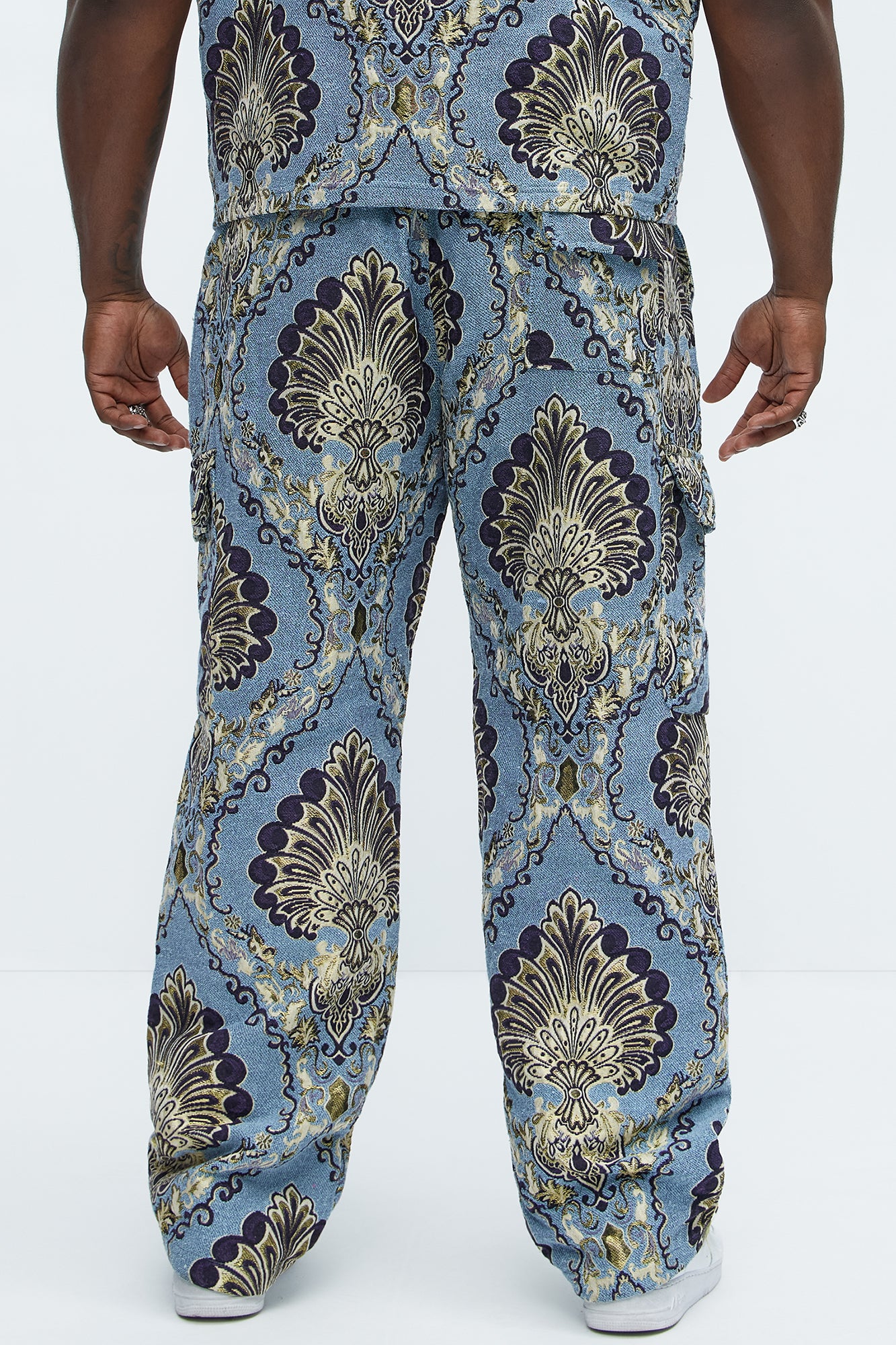 Highland Tapestry Baggy Cargo Pants - Blue/combo - Image 11