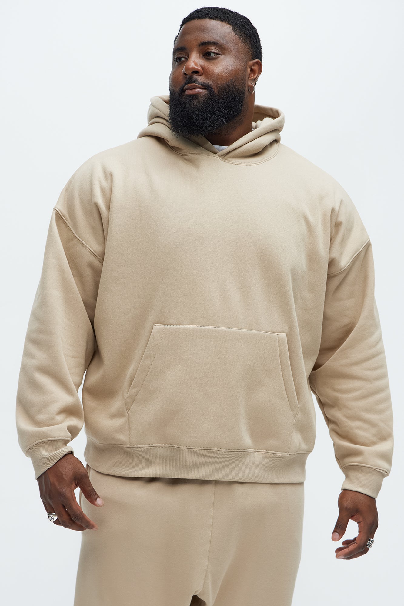 Tyson Oversized Heavyweight Hoodie - Taupe - Image 5
