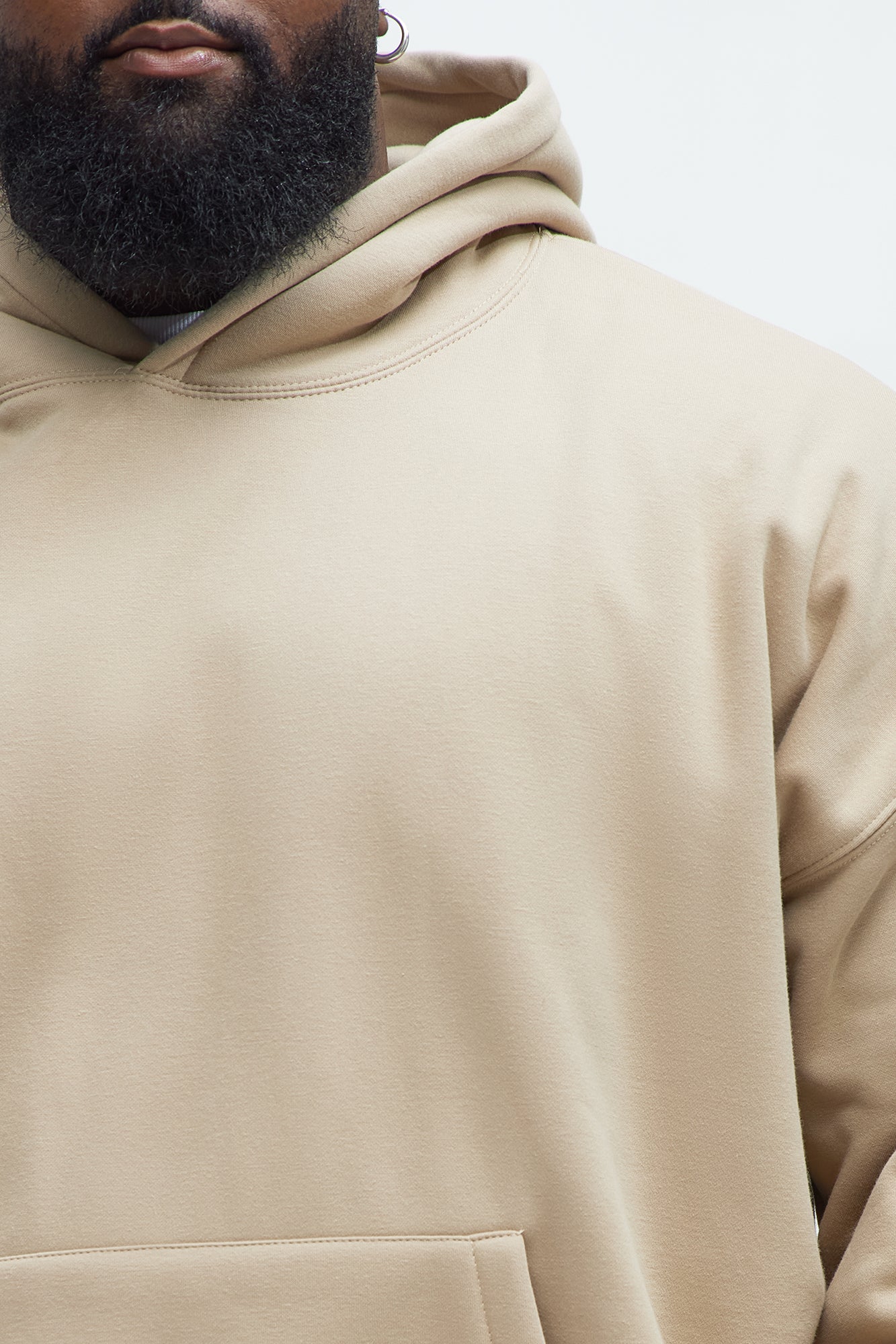 Tyson Oversized Heavyweight Hoodie - Taupe - Image 7