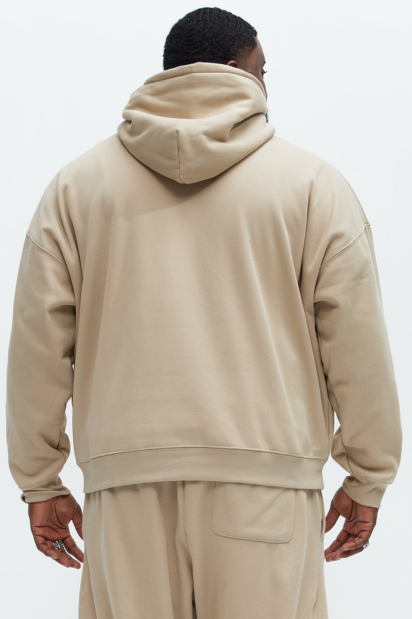 Tyson Oversized Heavyweight Hoodie - Taupe - Image 8