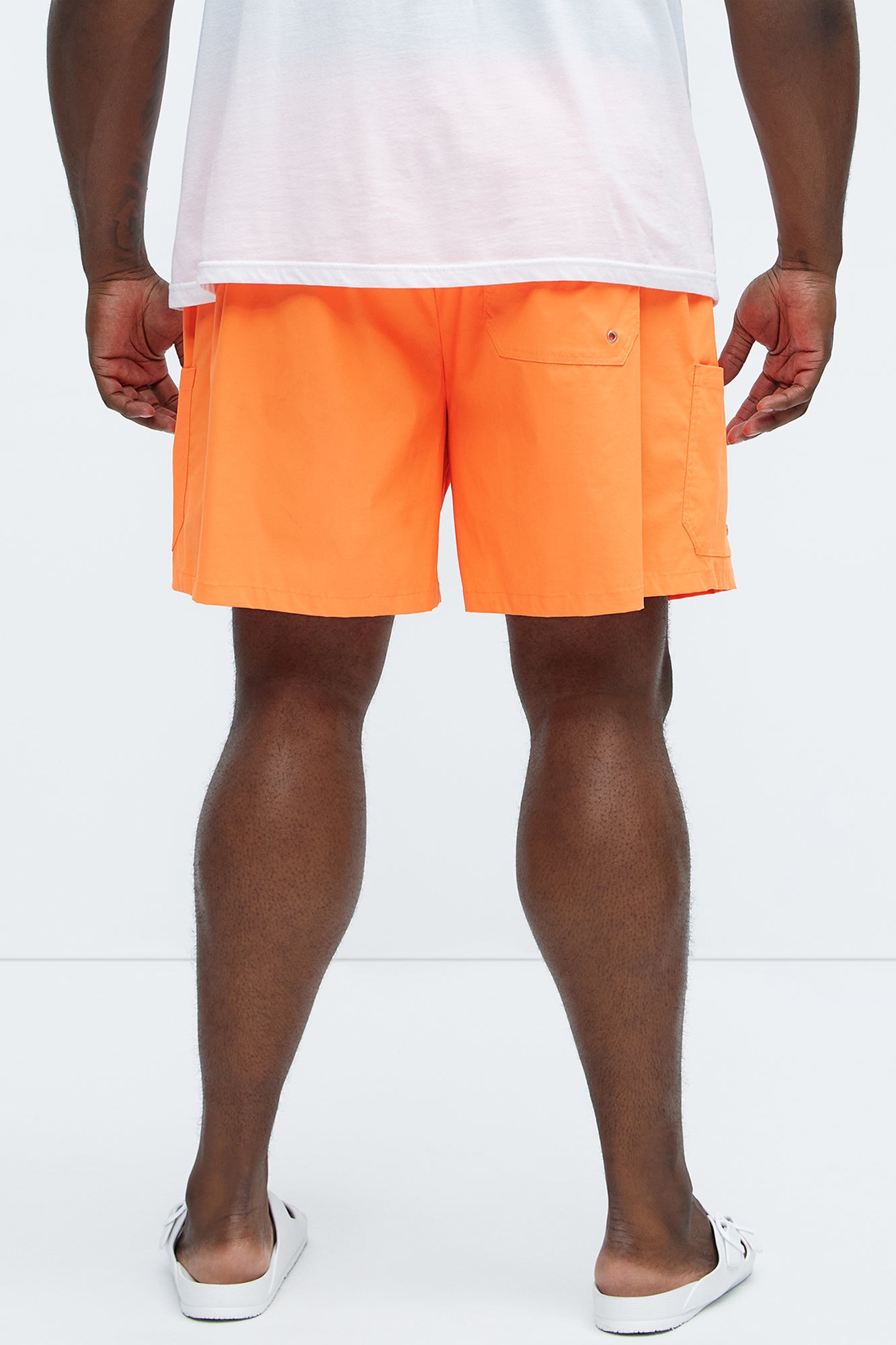 Keeping It Solid Velcro Swim Classic Trunk - Orange - Image 8