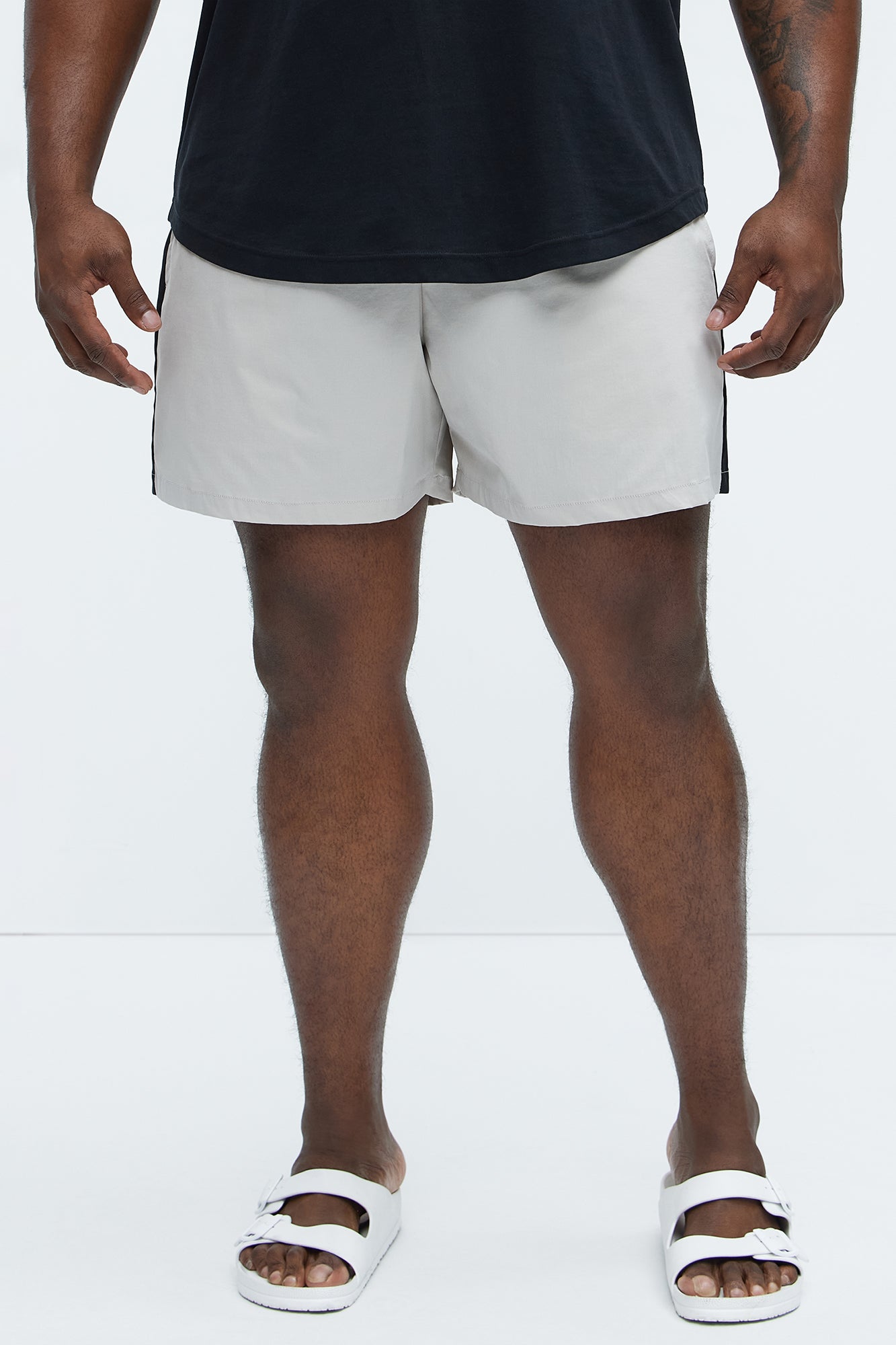 Contrast On The Side Swim Mid Trunk - Grey/combo - Image 5