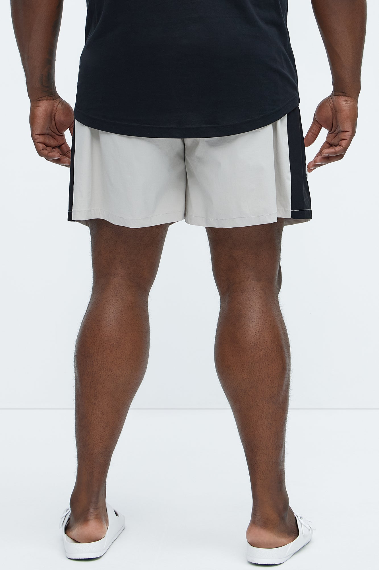 Contrast On The Side Swim Mid Trunk - Grey/combo - Image 8