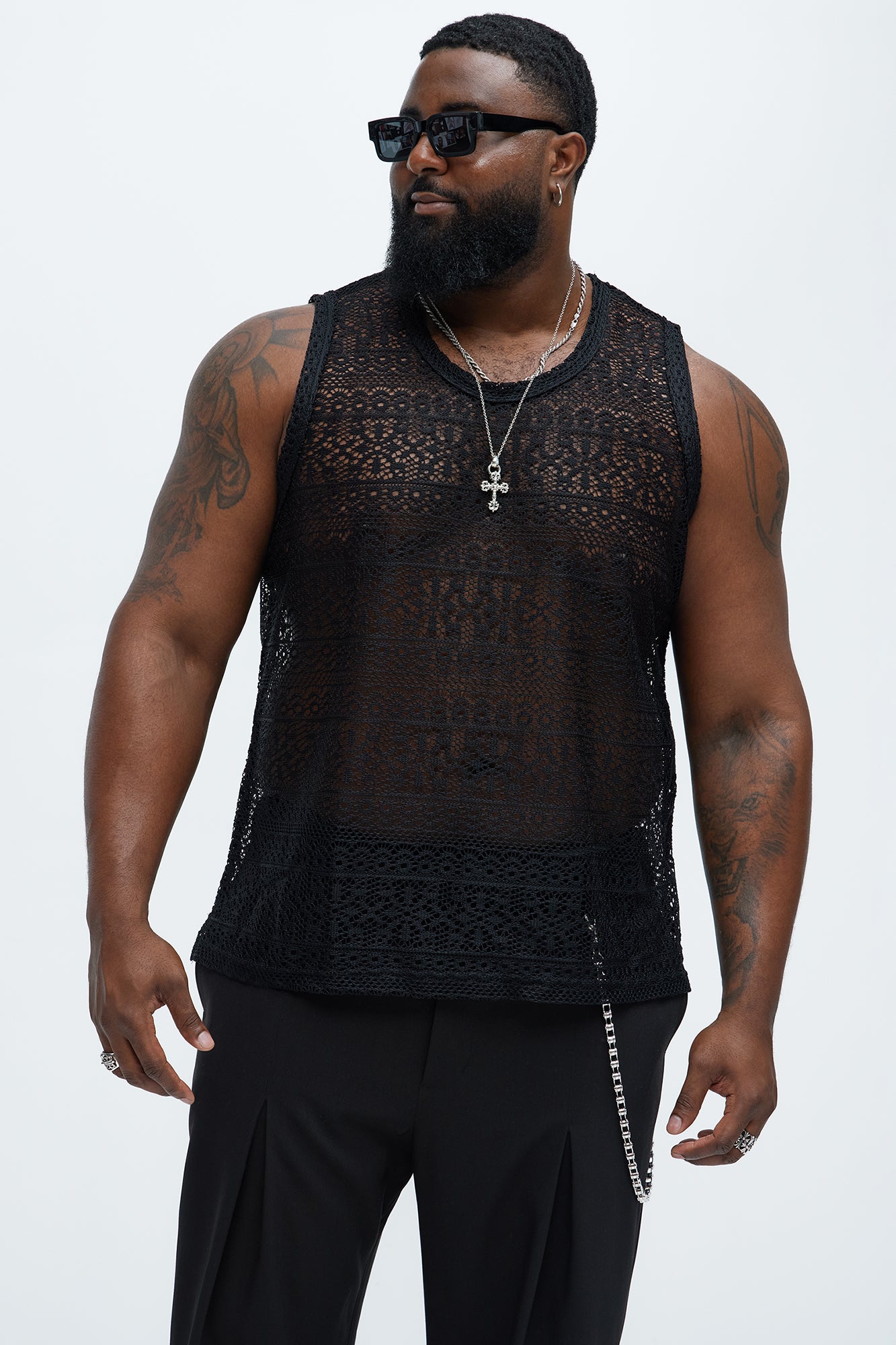 Edson Open Knit Tank - Black - Image 5