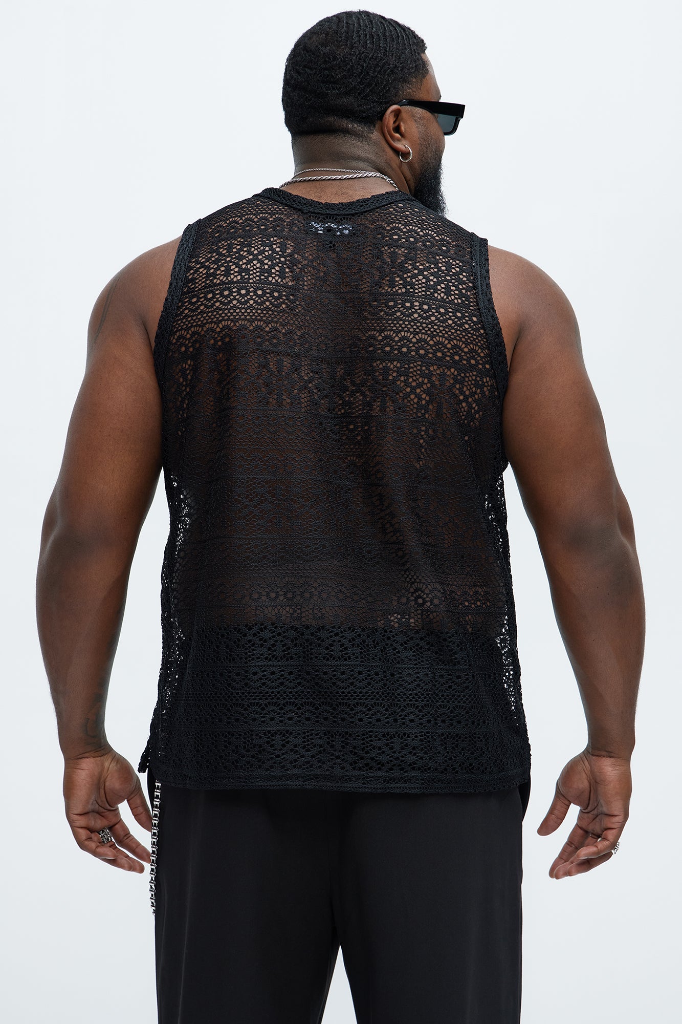 Edson Open Knit Tank - Black - Image 8