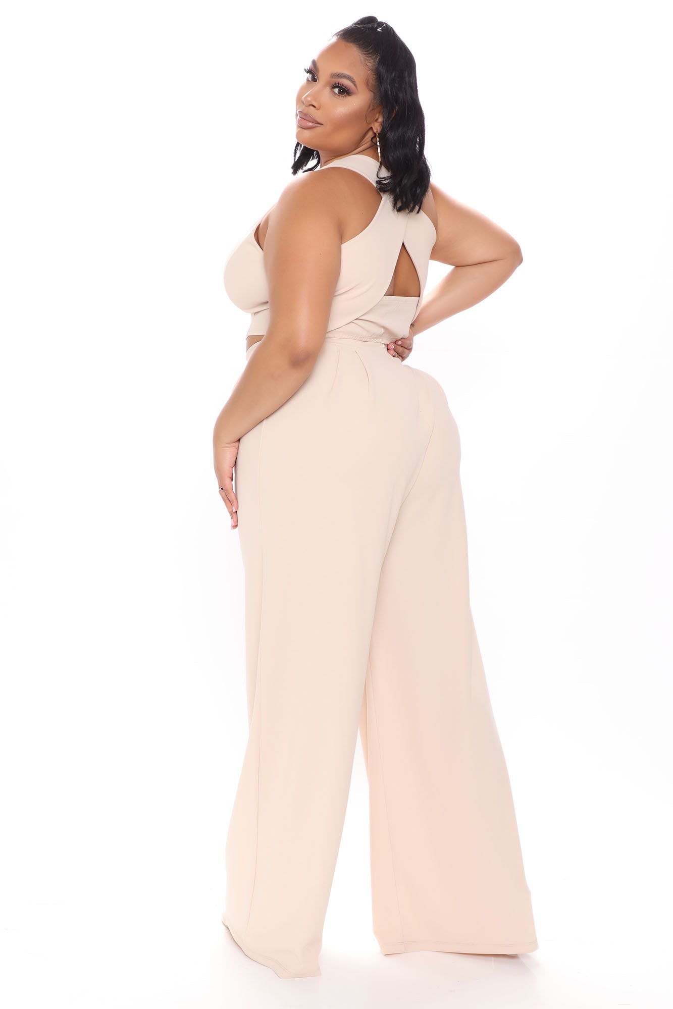 Ciao Bella Wide Leg Pant Set - Oatmeal - Image 7