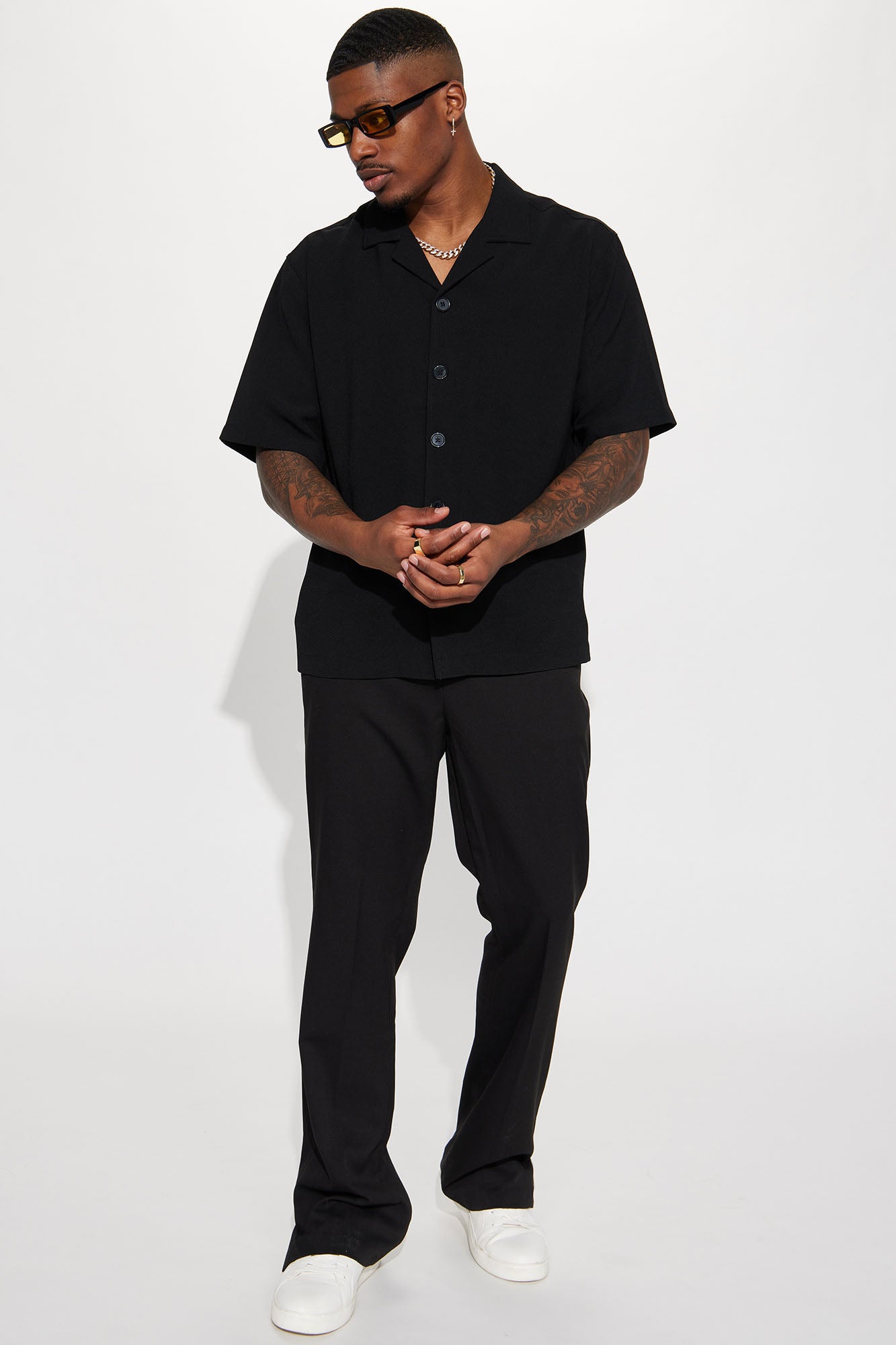 Golden Hour Short Sleeve Button Up - Black - Image 3