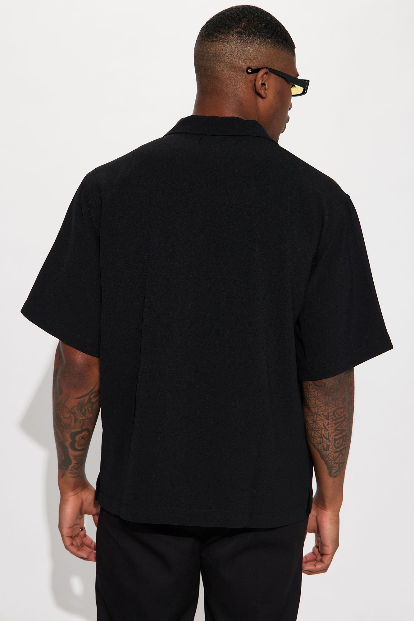 Golden Hour Short Sleeve Button Up - Black - Image 4