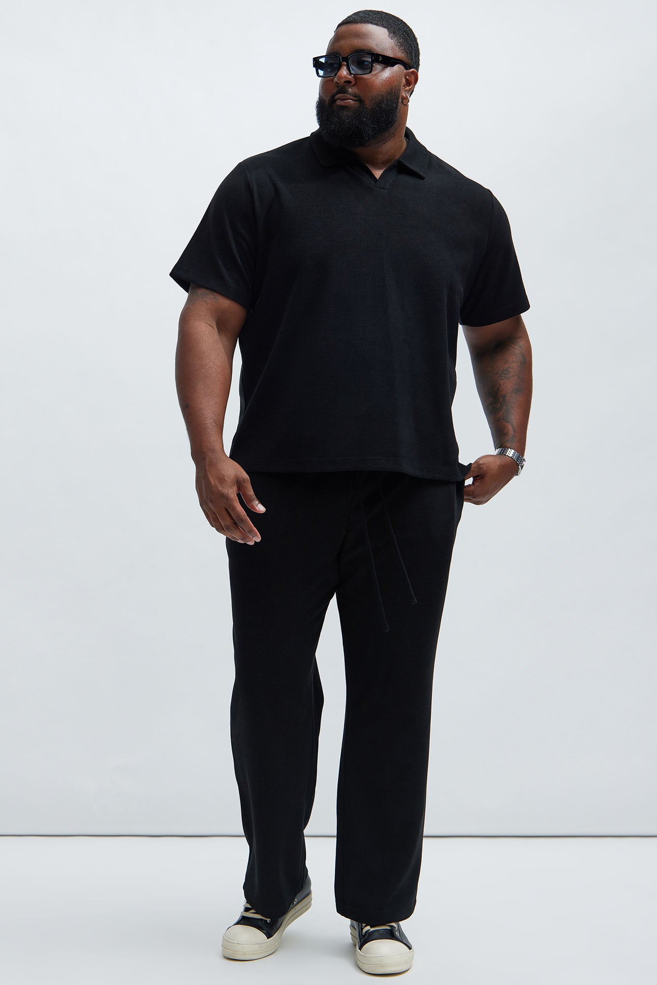 Cairo Textured Polo - Black - Image 6