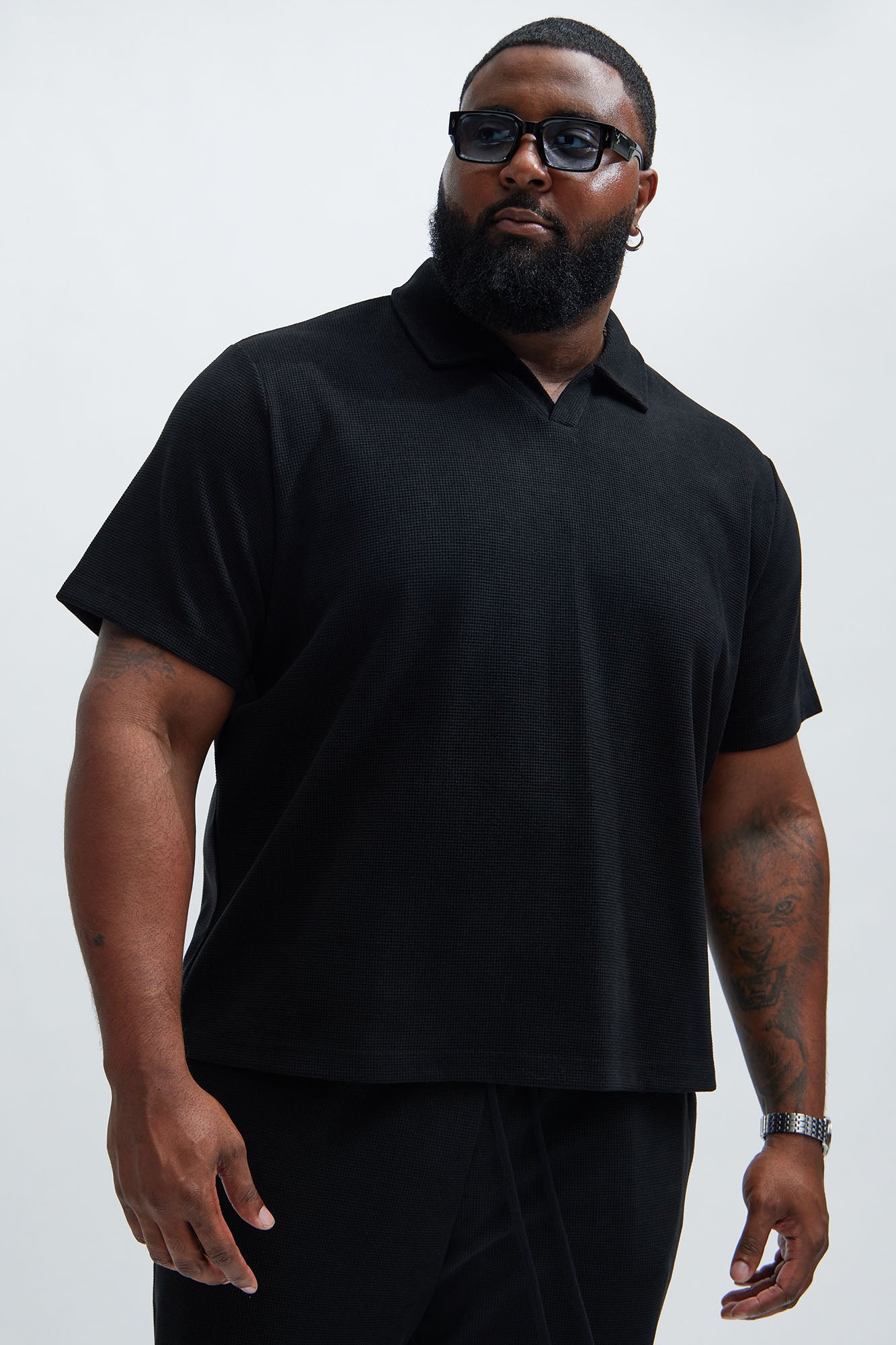 Cairo Textured Polo - Black - Image 5