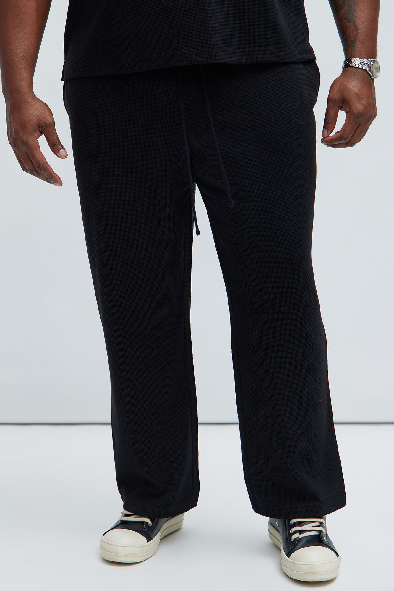 Cairo Textured Straight Pants - Black - Image 6