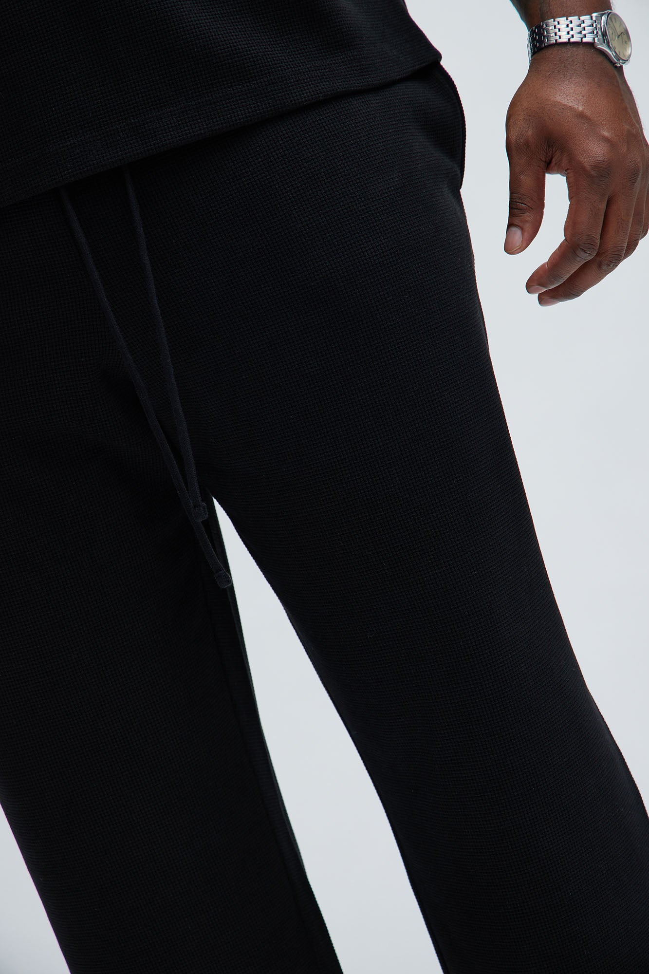 Cairo Textured Straight Pants - Black - Image 8