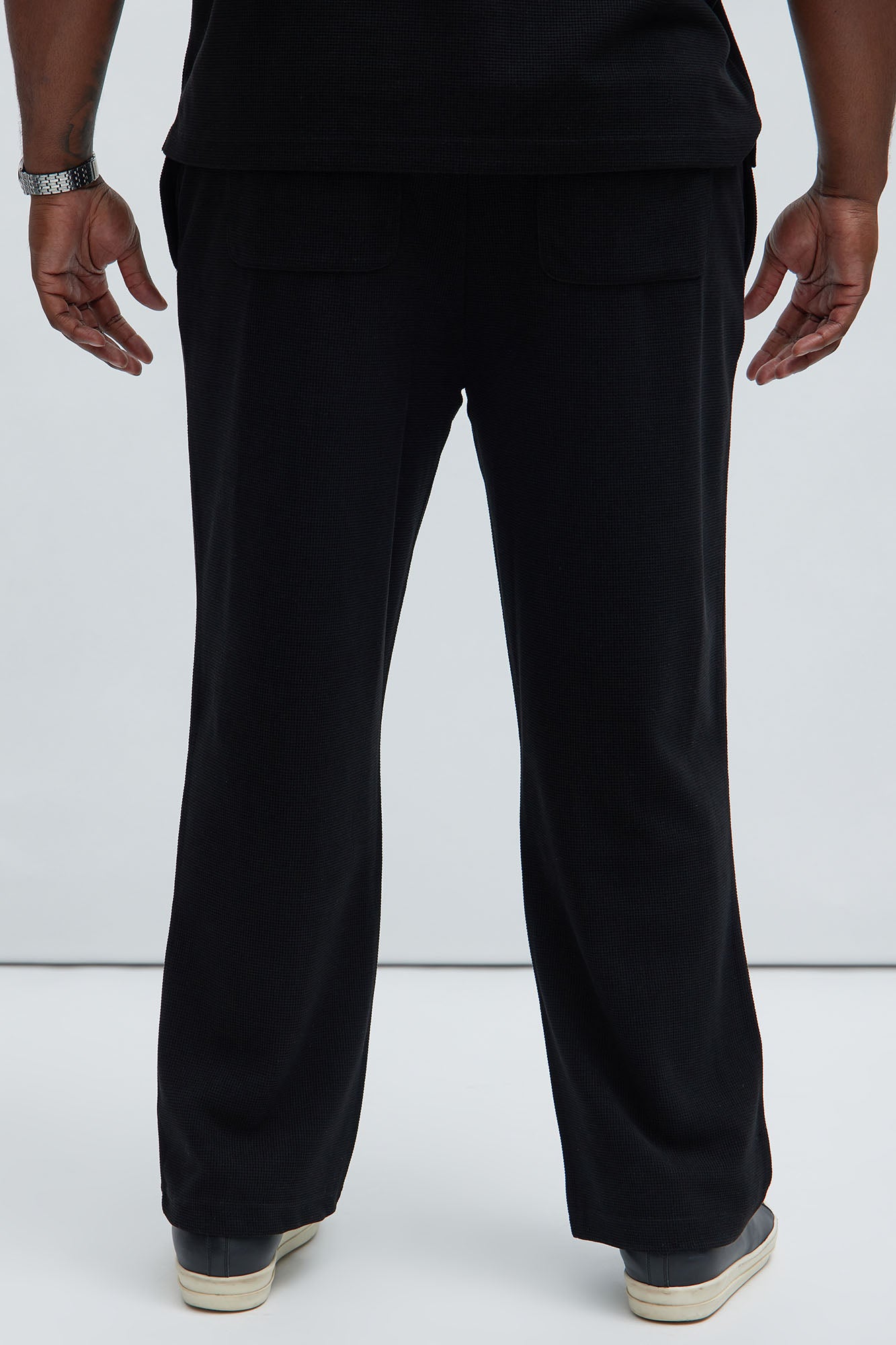 Cairo Textured Straight Pants - Black - Image 9