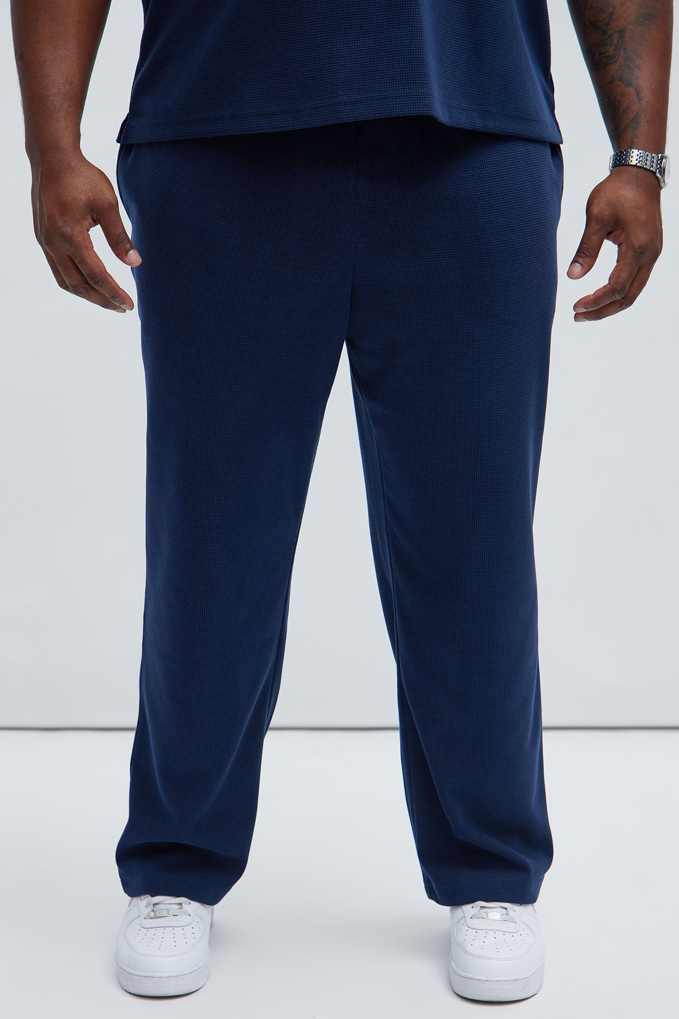 Cairo Textured Straight Pants - Navy - Image 6