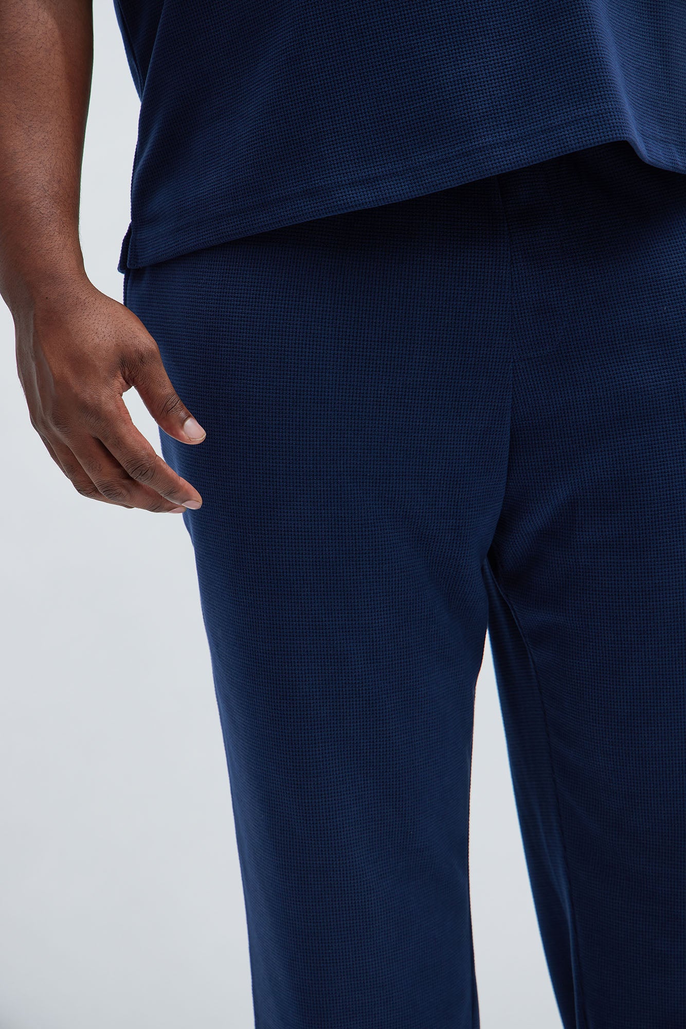 Cairo Textured Straight Pants - Navy - Image 8