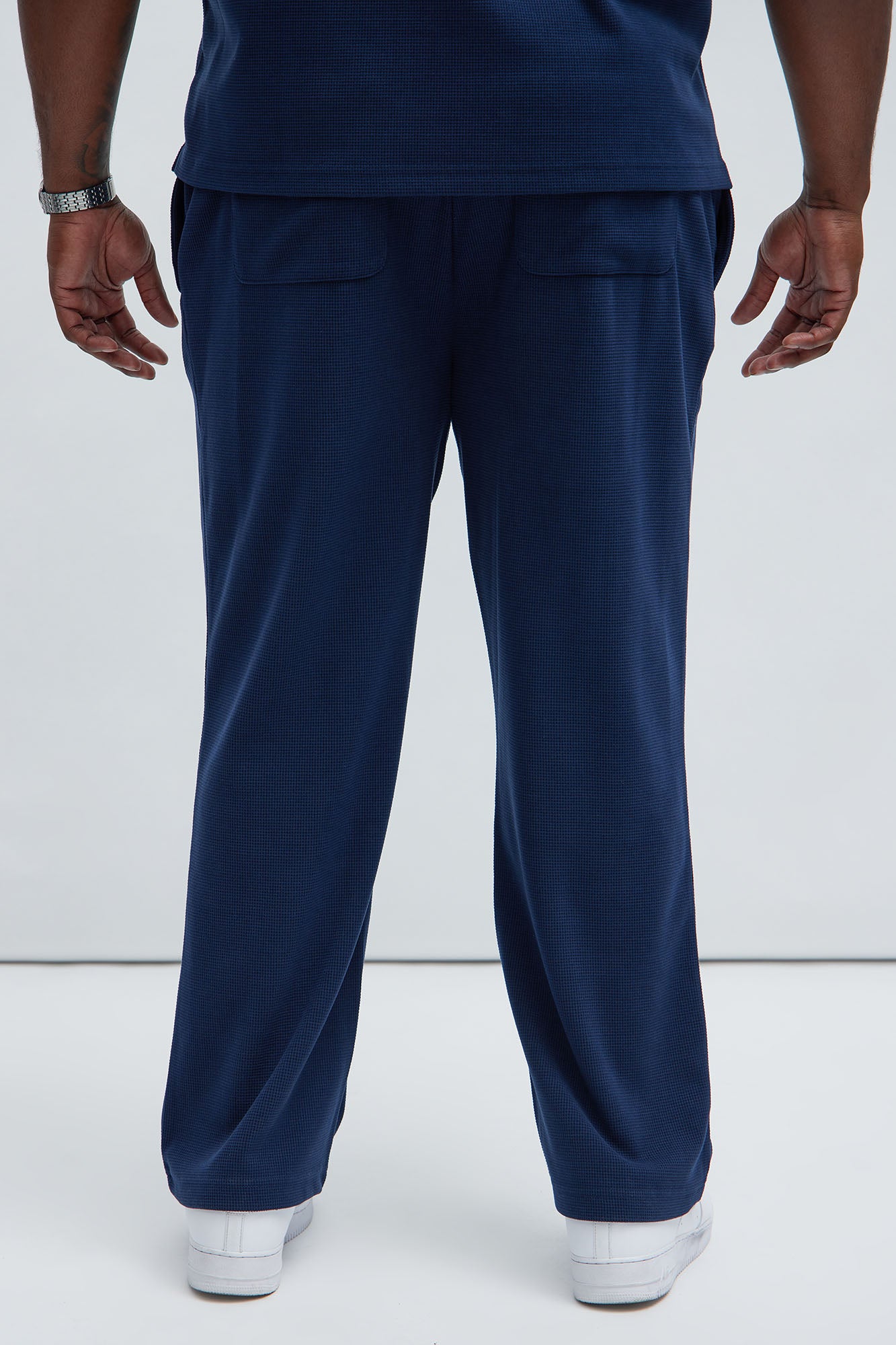 Cairo Textured Straight Pants - Navy - Image 9