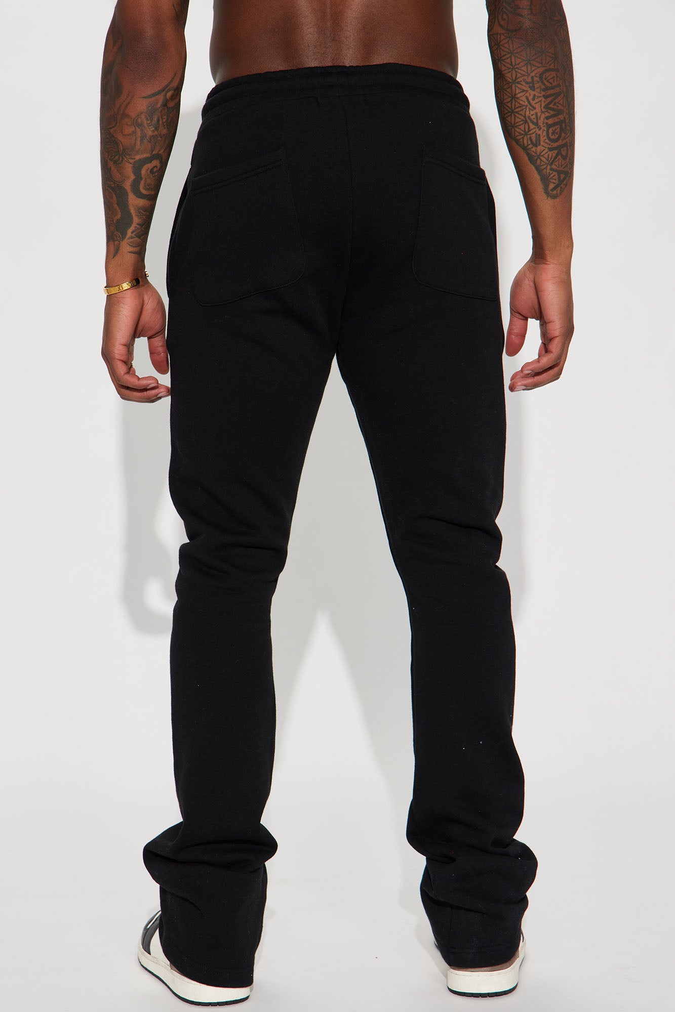 Tyson Skinny Stacked Flare Sweatpant - Black - Image 3