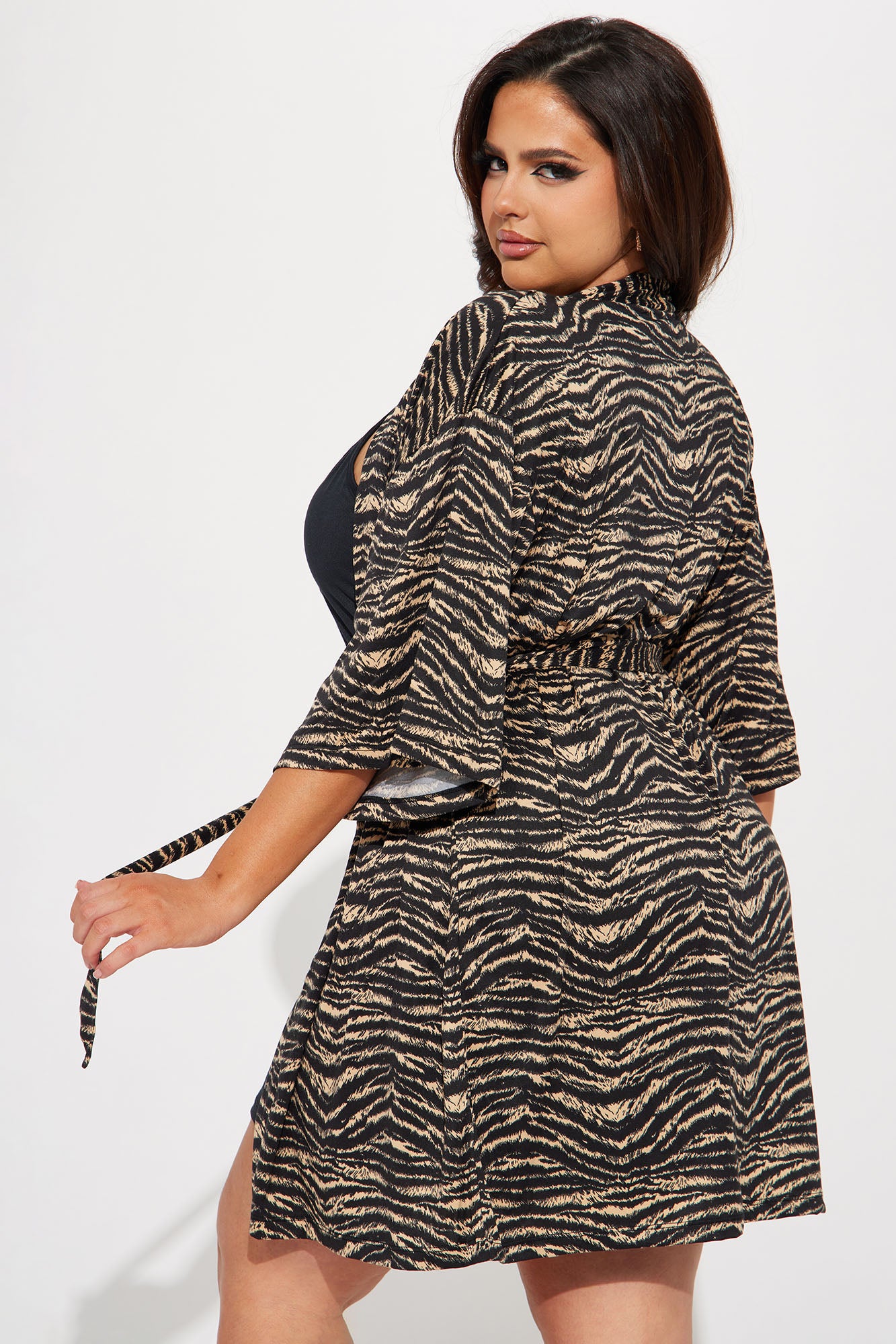 Hello Gorgeous PJ Robe Set - Black/combo - Image 5