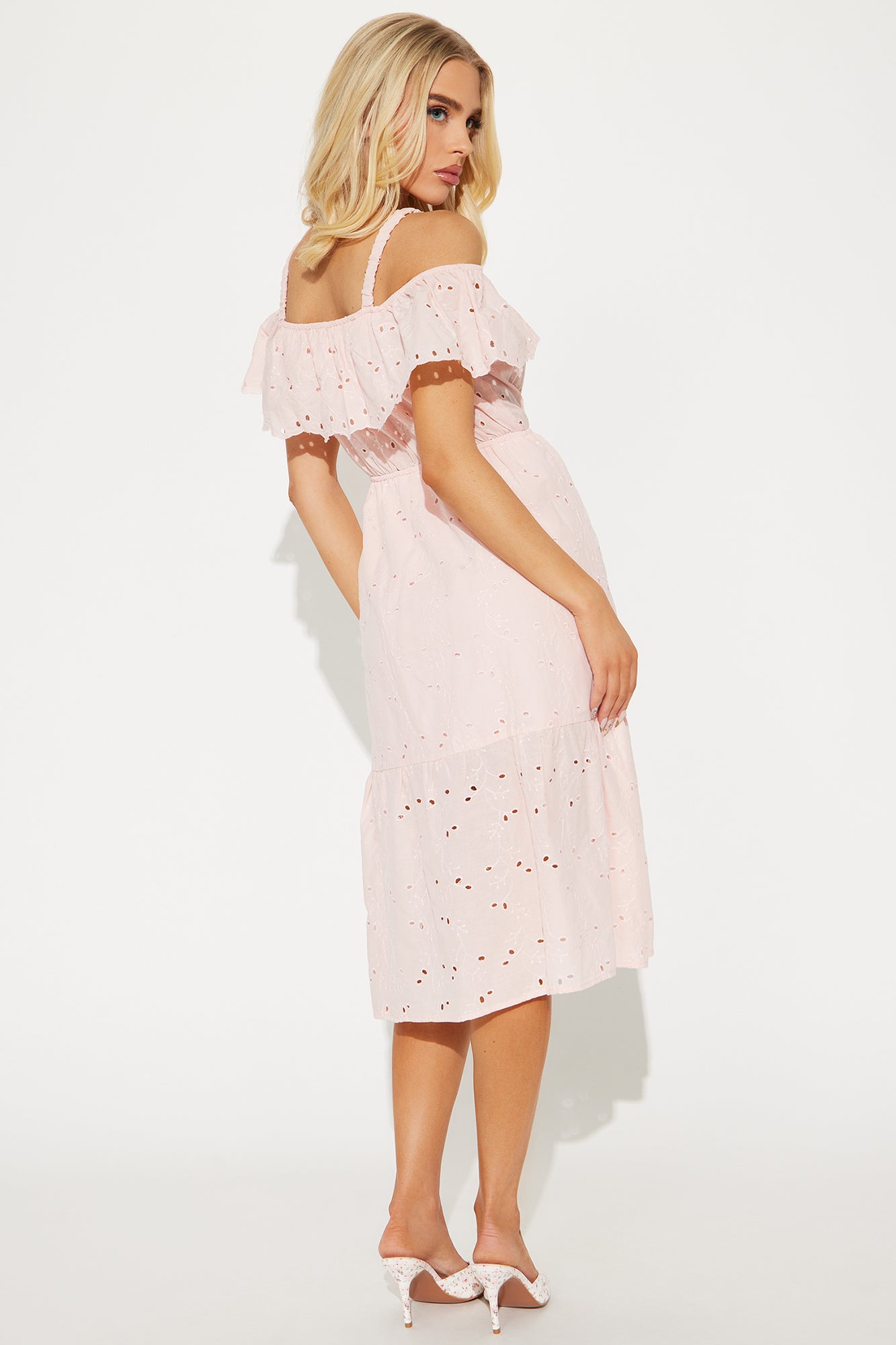 Ansley Eyelet Midi Dress - Blush - Image 3