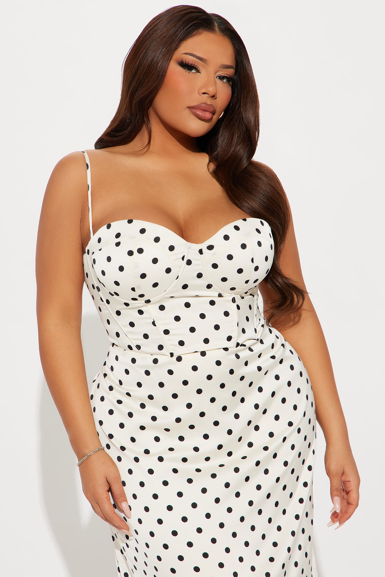 Angelique Polka Dot Bubble Midi Dress - Ivory/combo - Image 4