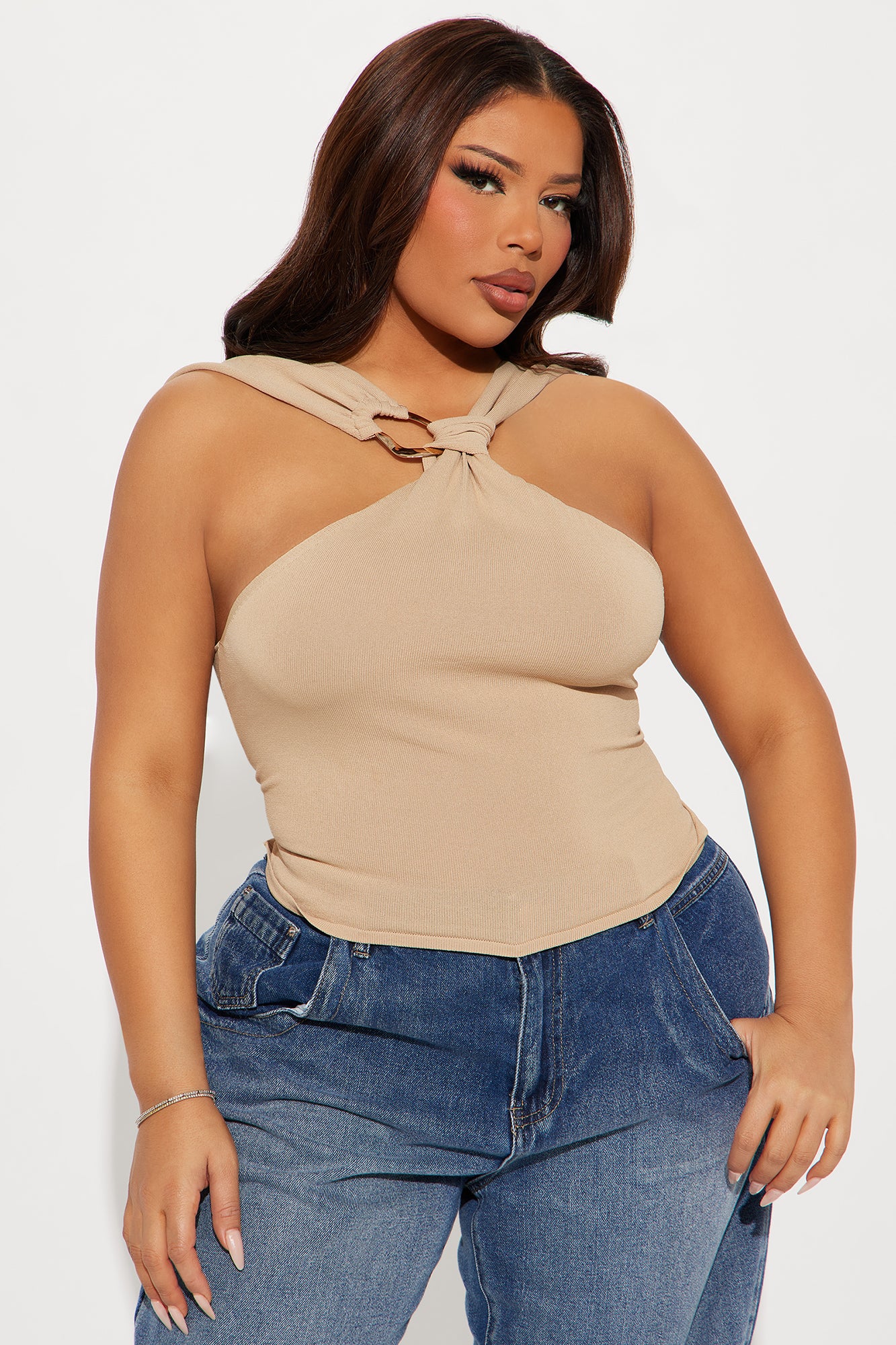 Always Keep It Classy Top - Taupe - Image 5