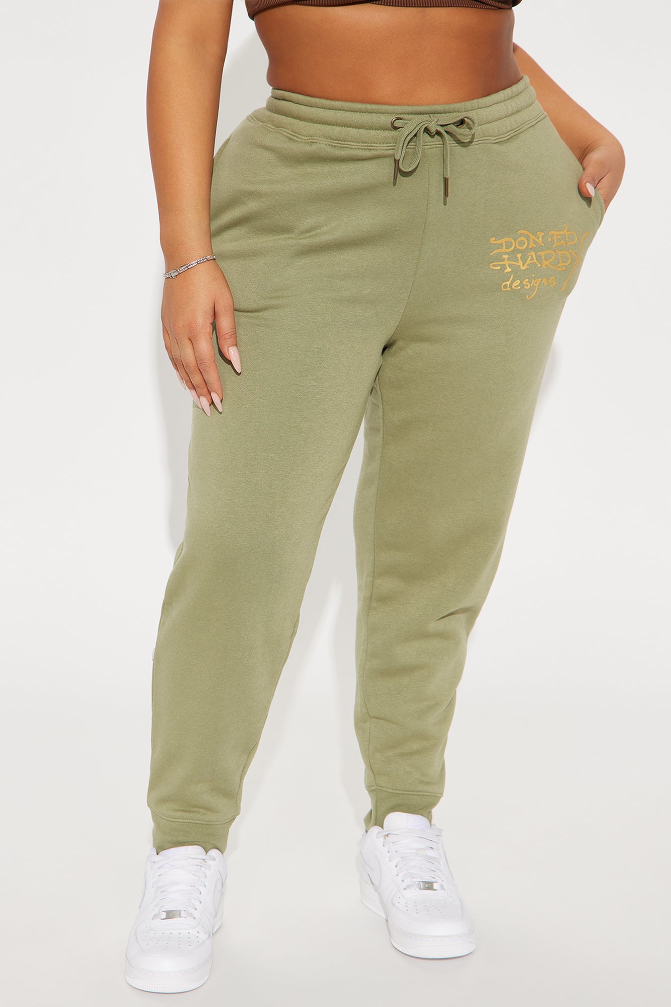 Ed Hardy Broken Hearts Jogger - Sage - Image 7