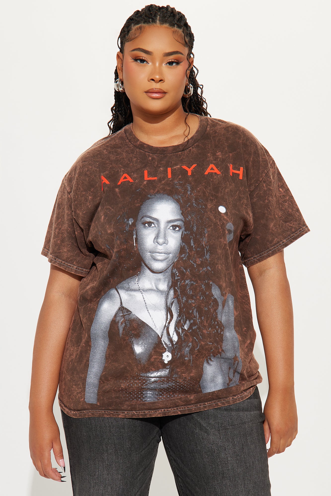 Aaliyah Washed Tee - Chocolate - Image 5