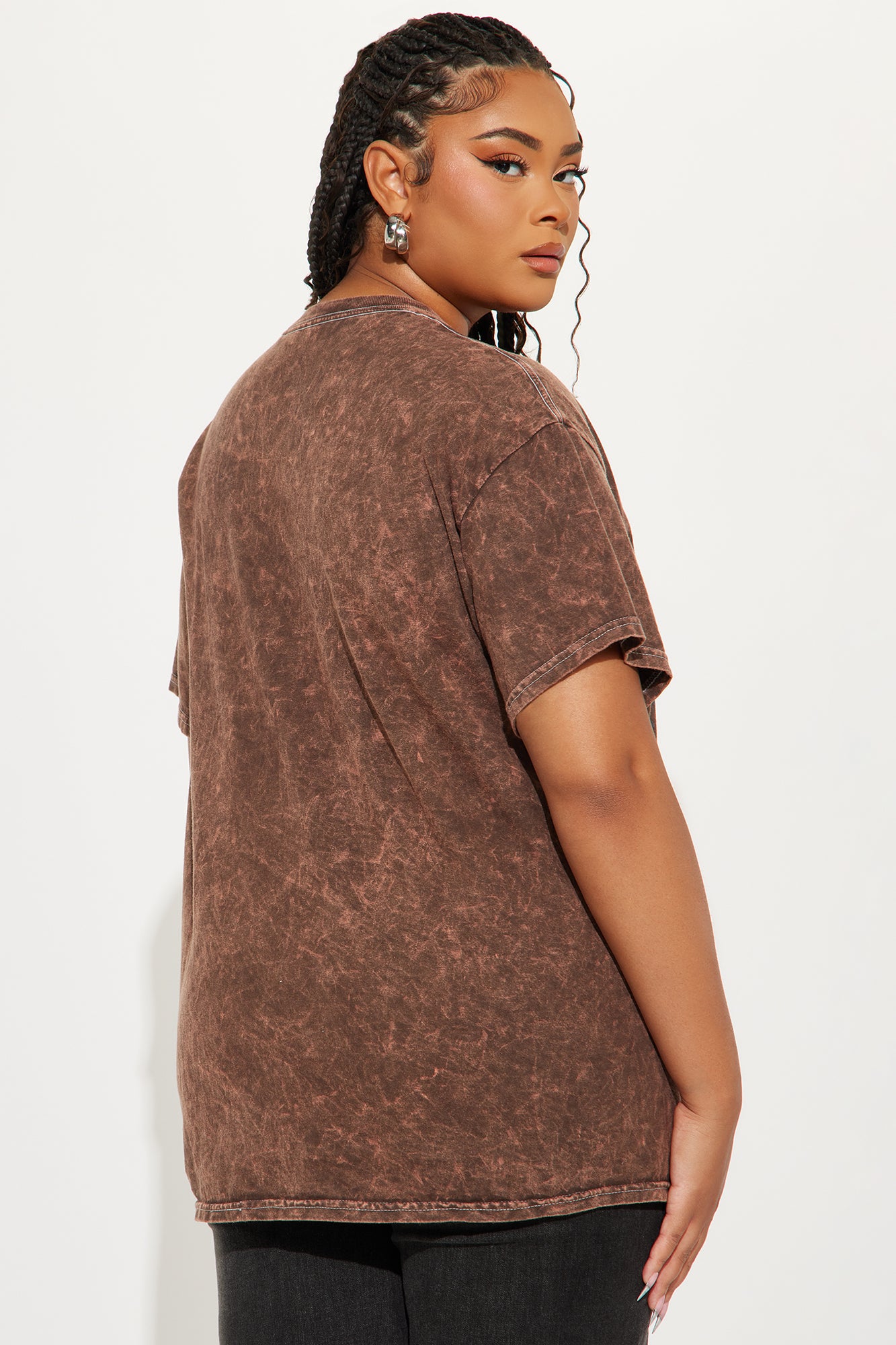 Aaliyah Washed Tee - Chocolate - Image 8