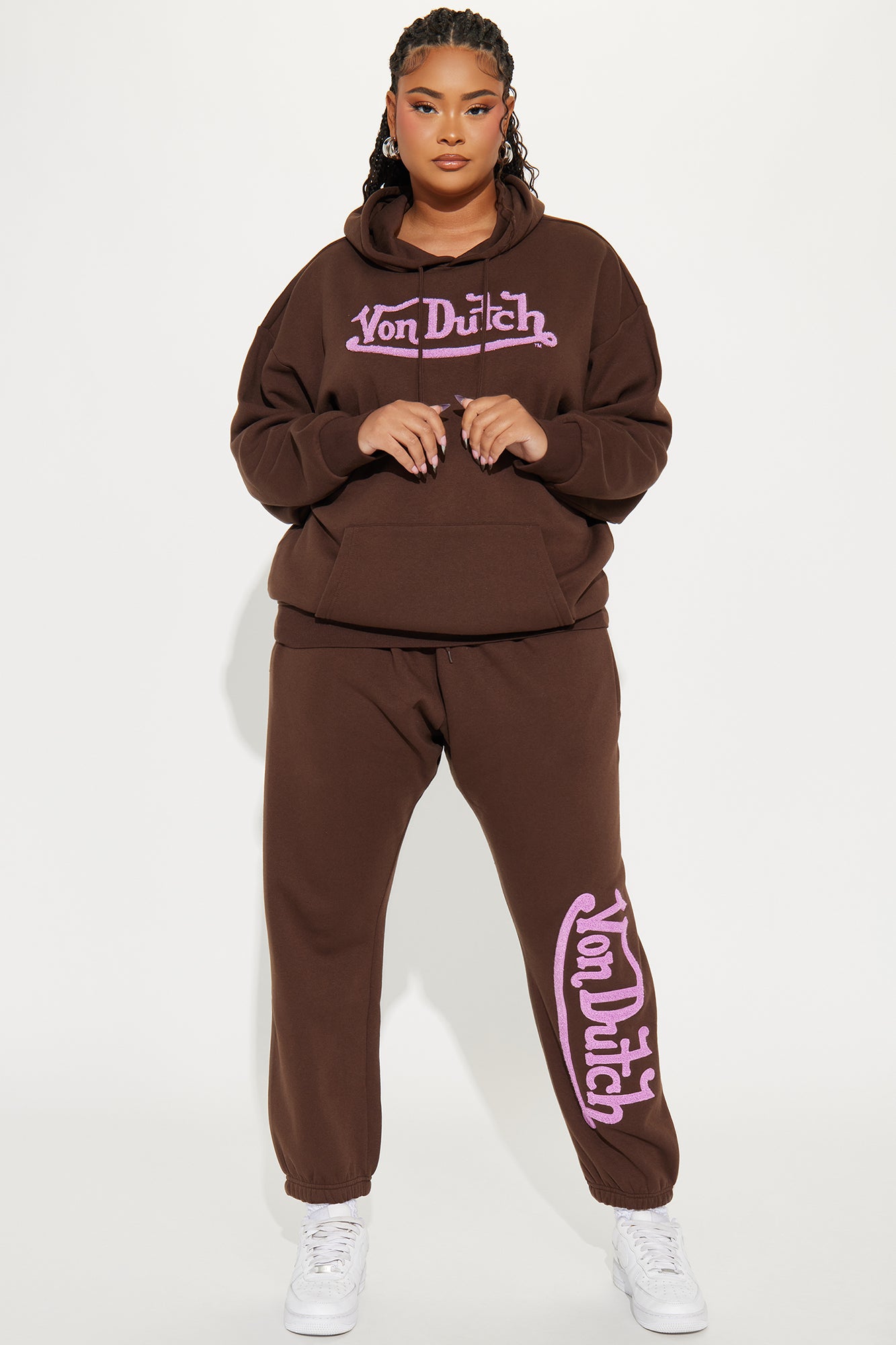 Von Dutch Patch Hoodie - Brown - Image 5