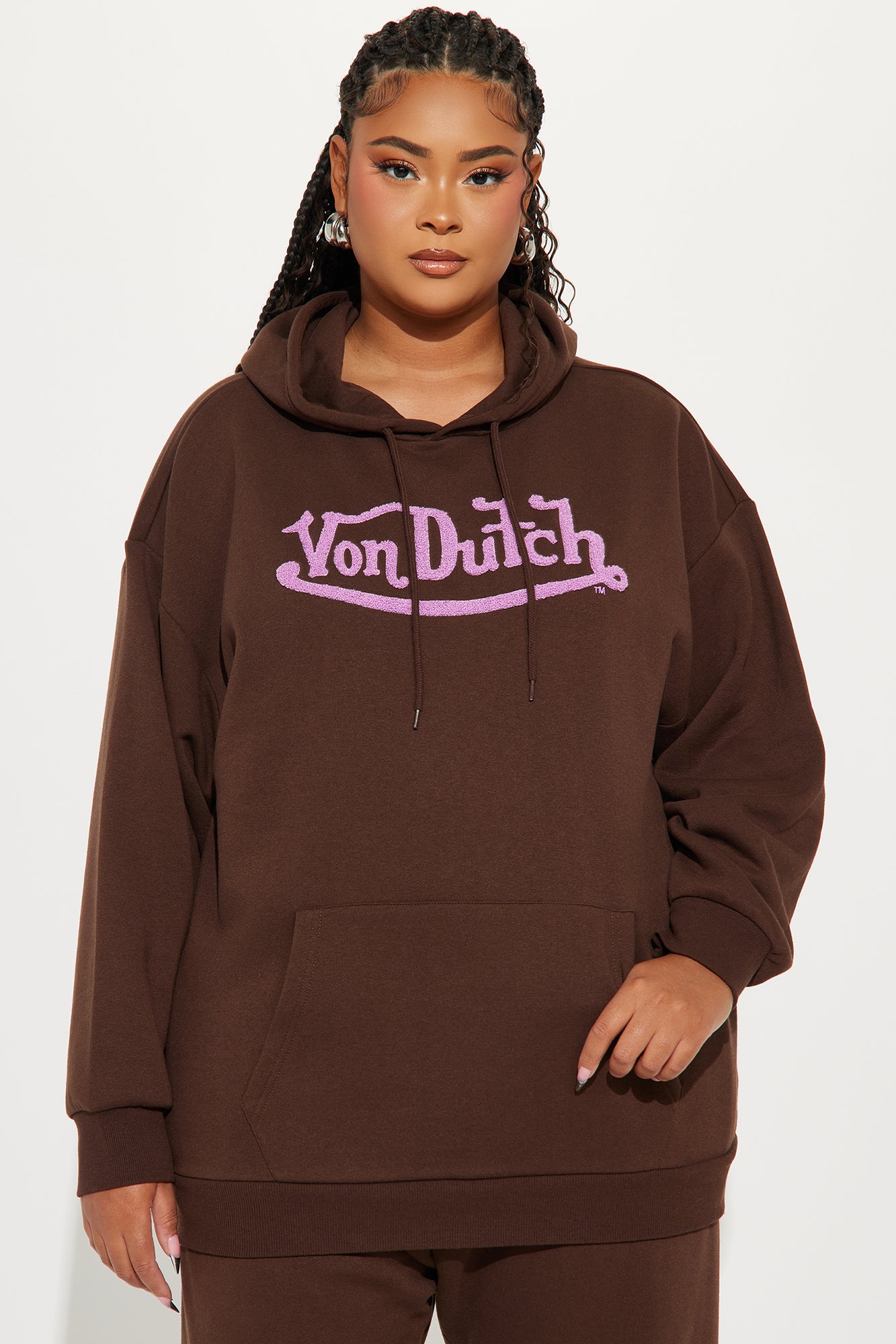 Von Dutch Patch Hoodie - Brown - Image 4