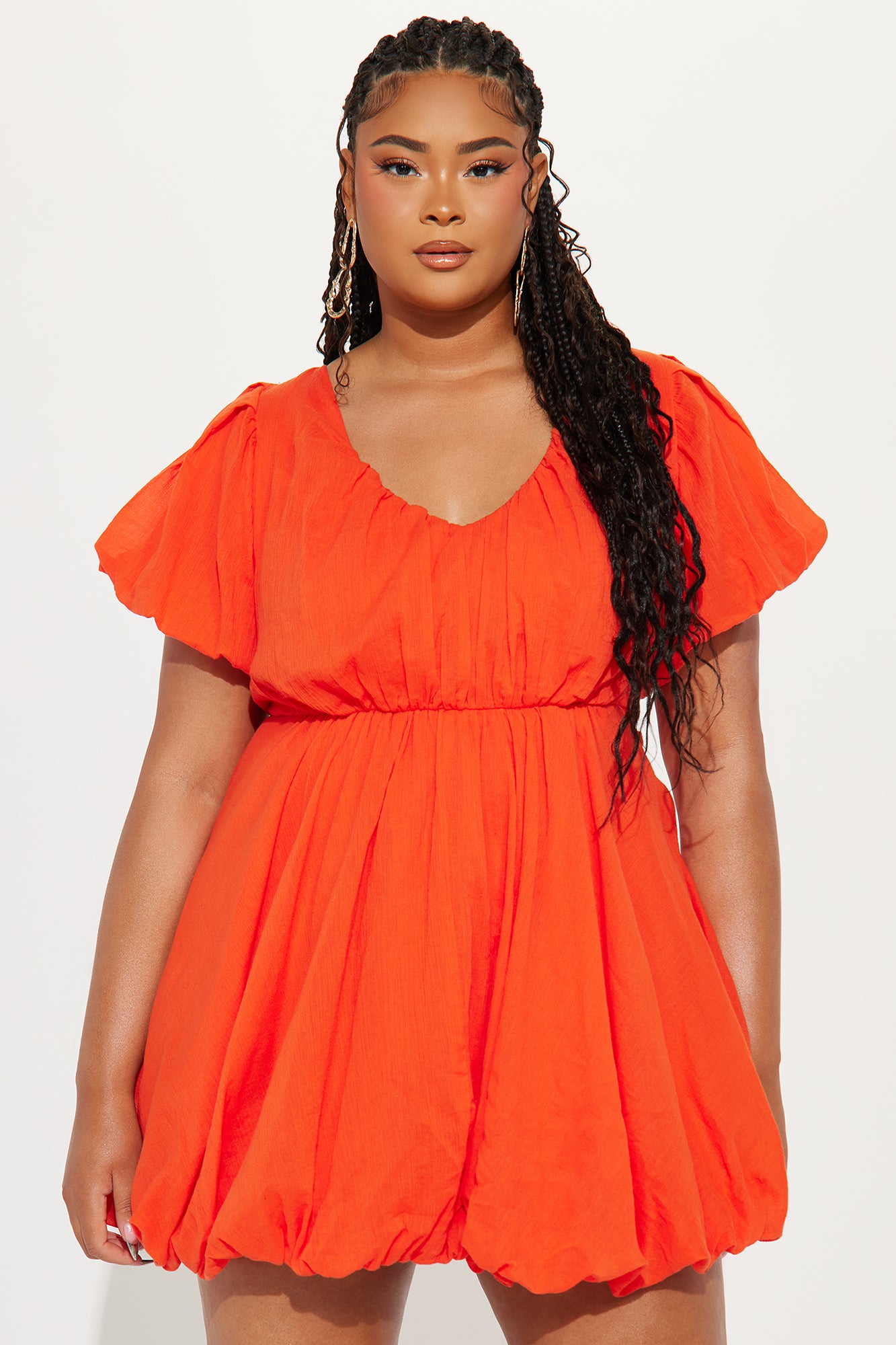 Fiona Short Sleeve Mini Dress - Tangerine - Image 5