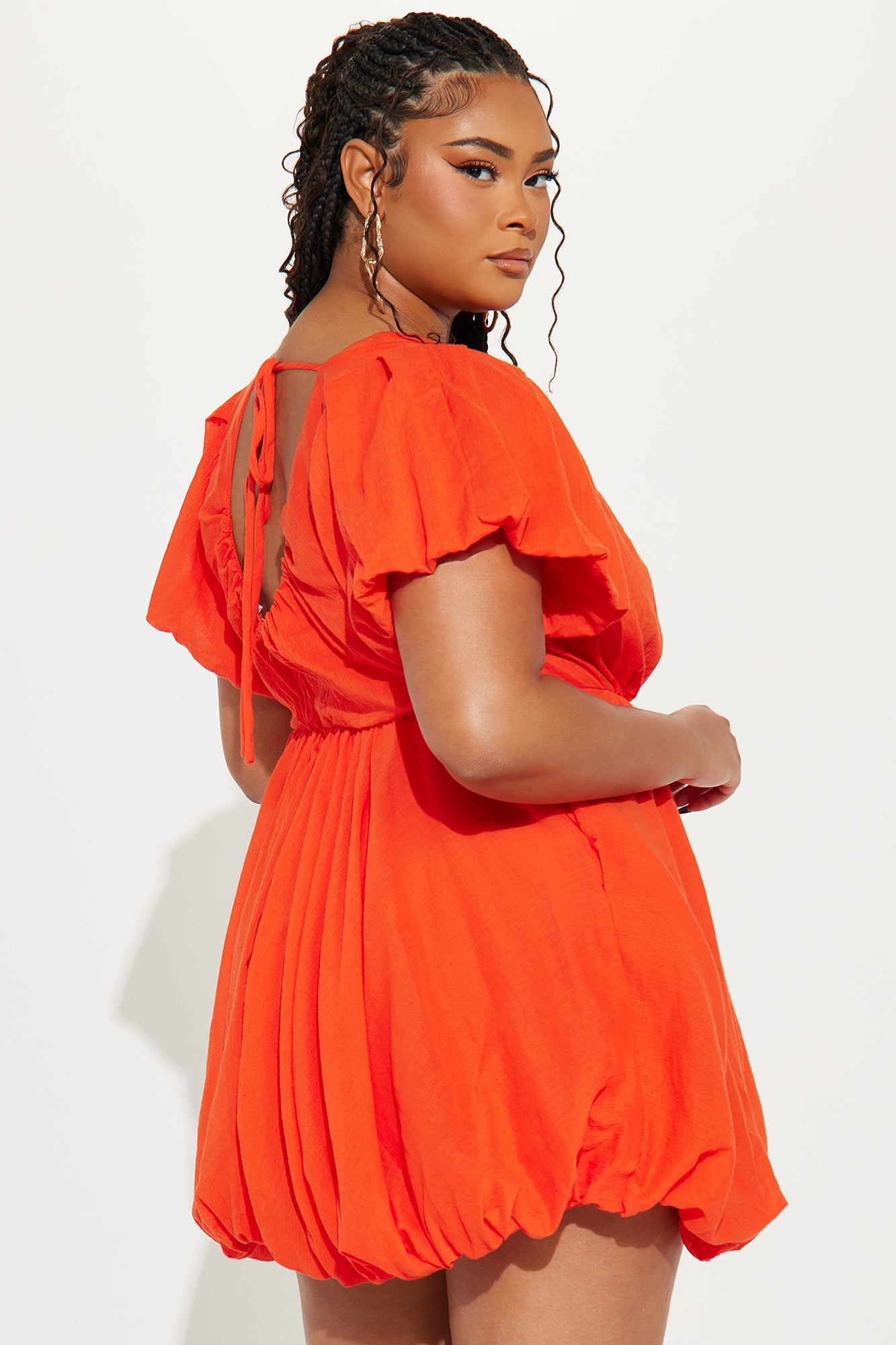 Fiona Short Sleeve Mini Dress - Tangerine - Image 6