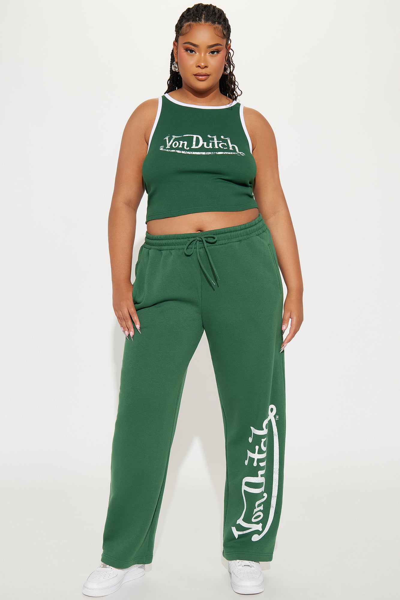 Von Dutch Washed Wide Leg Pant - Hunter Green - Image 5