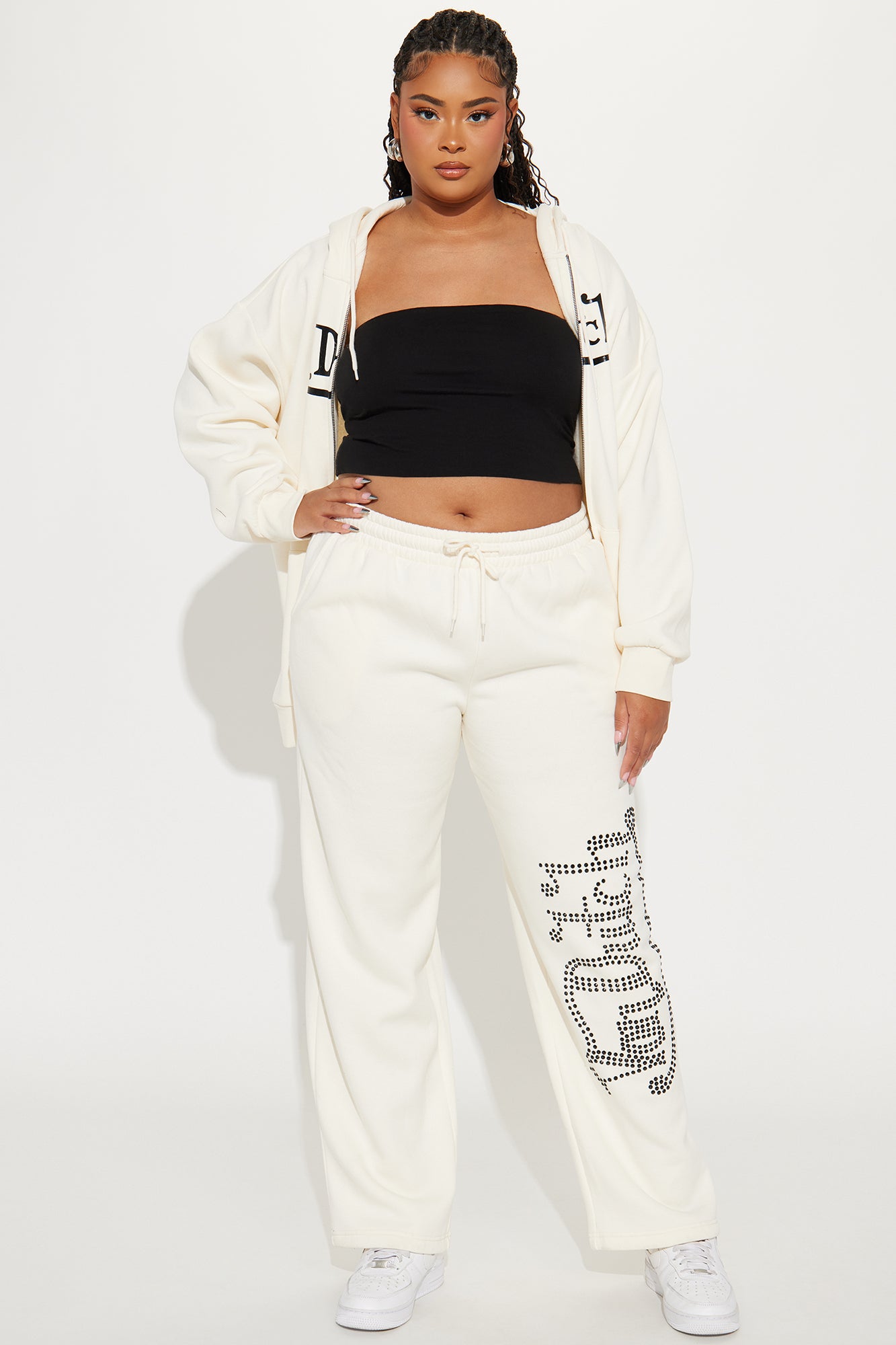 Von Dutch Classic Wide Leg Pant - Off White - Image 5
