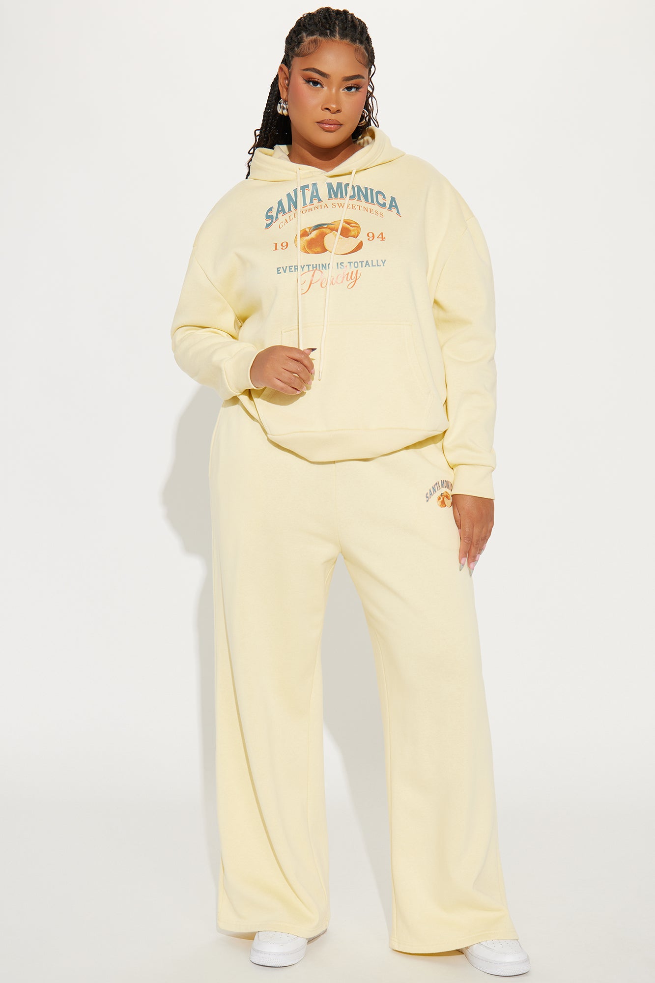 Totally Peachy Fleece Sweatsuit Set - Yellow - Image 5