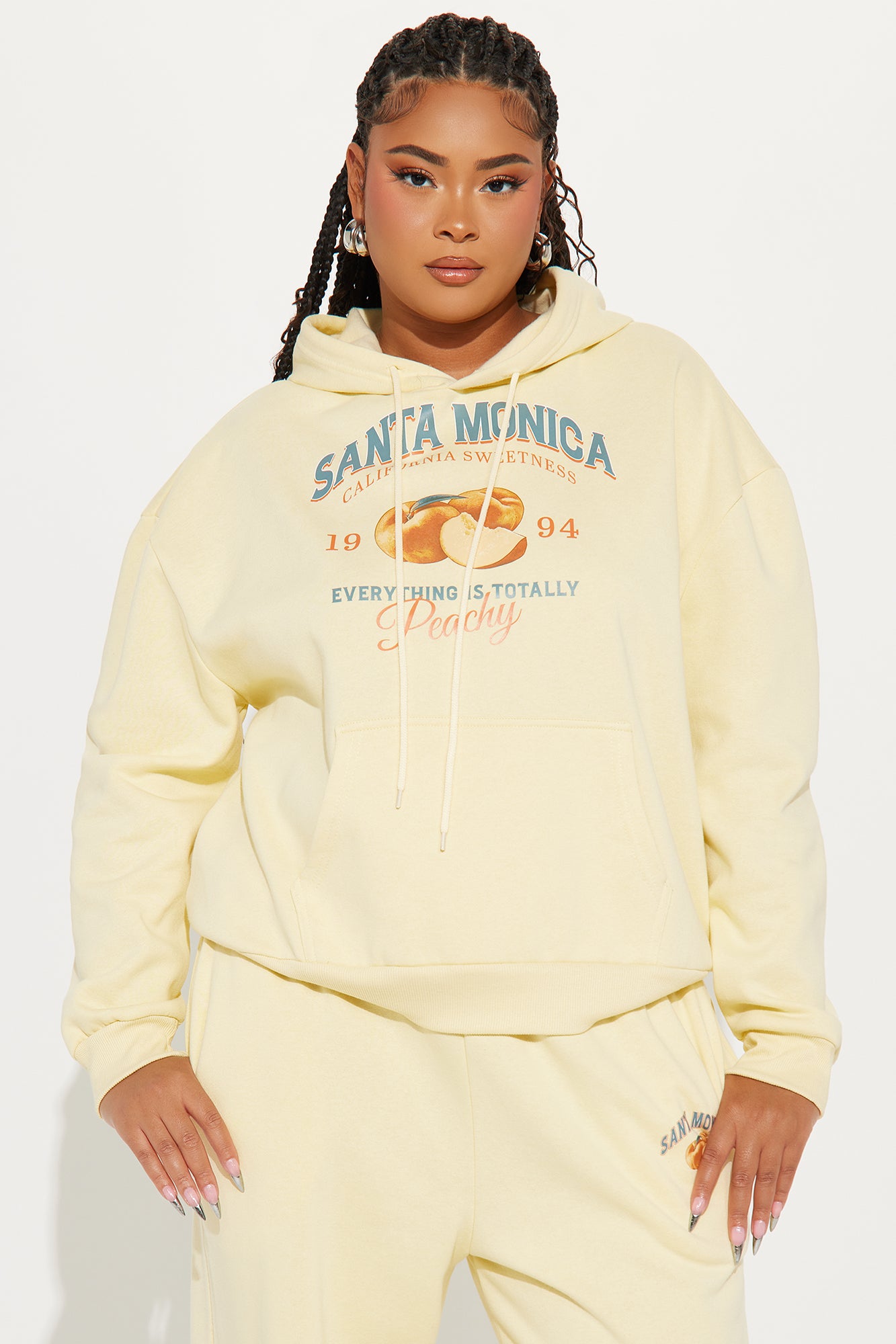 Totally Peachy Fleece Sweatsuit Set - Yellow - Image 6
