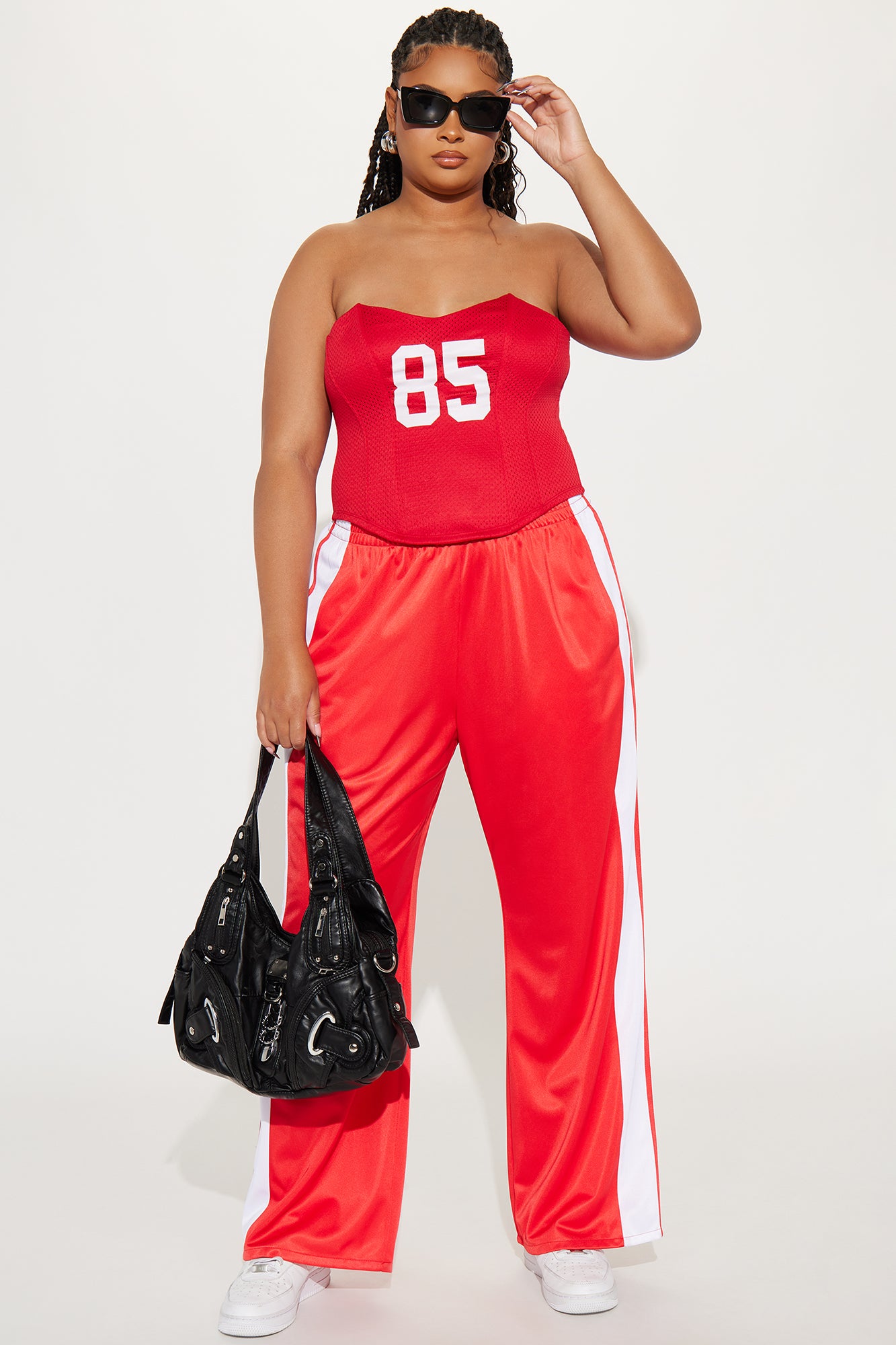 Take Notes Jersey Corset Top - Red - Image 4