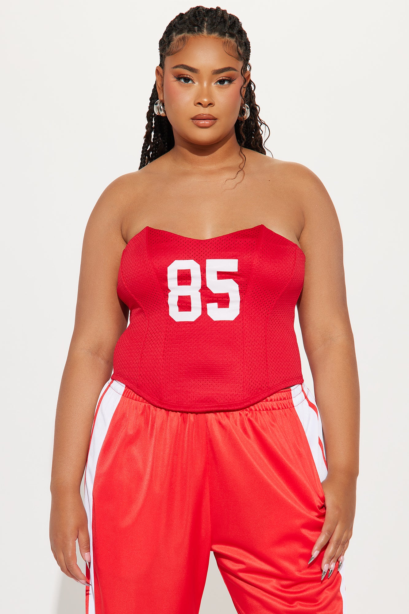Take Notes Jersey Corset Top - Red - Image 5