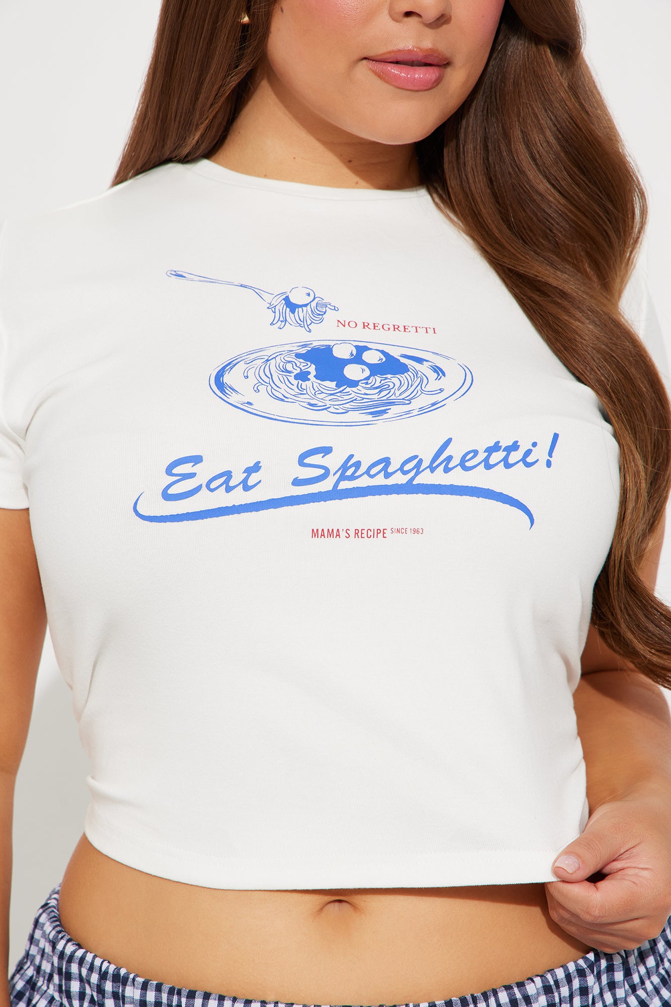 Eat Spaghetti Baby Tee - White - Image 7
