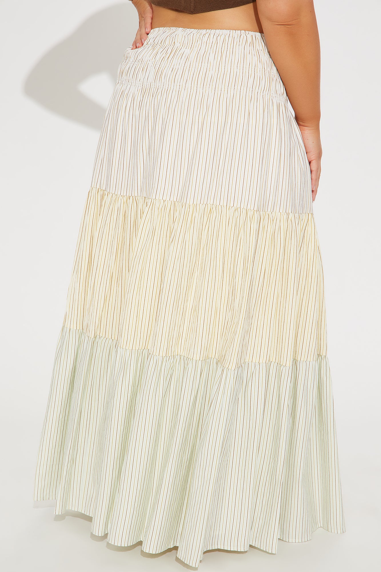 Charlotte Striped Tiered Maxi Skirt - Multi Color - Image 6