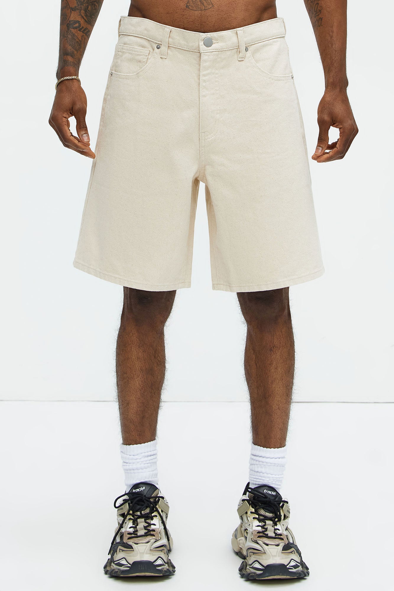 Colin Relaxed Denim Shorts - Sand - Image 3