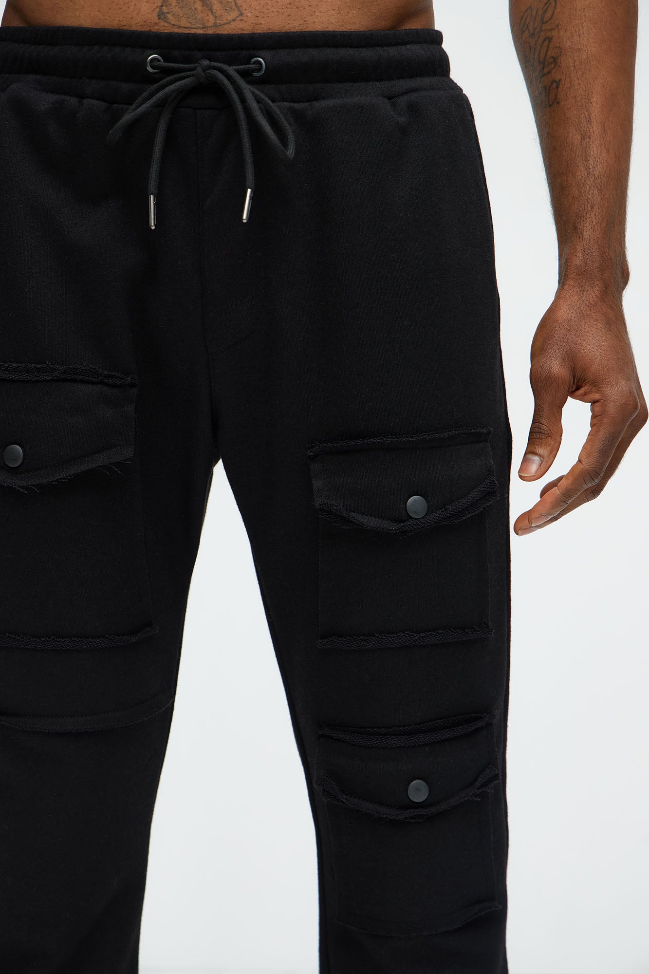Extra Cargo Flared Sweatpants - Black - Image 3