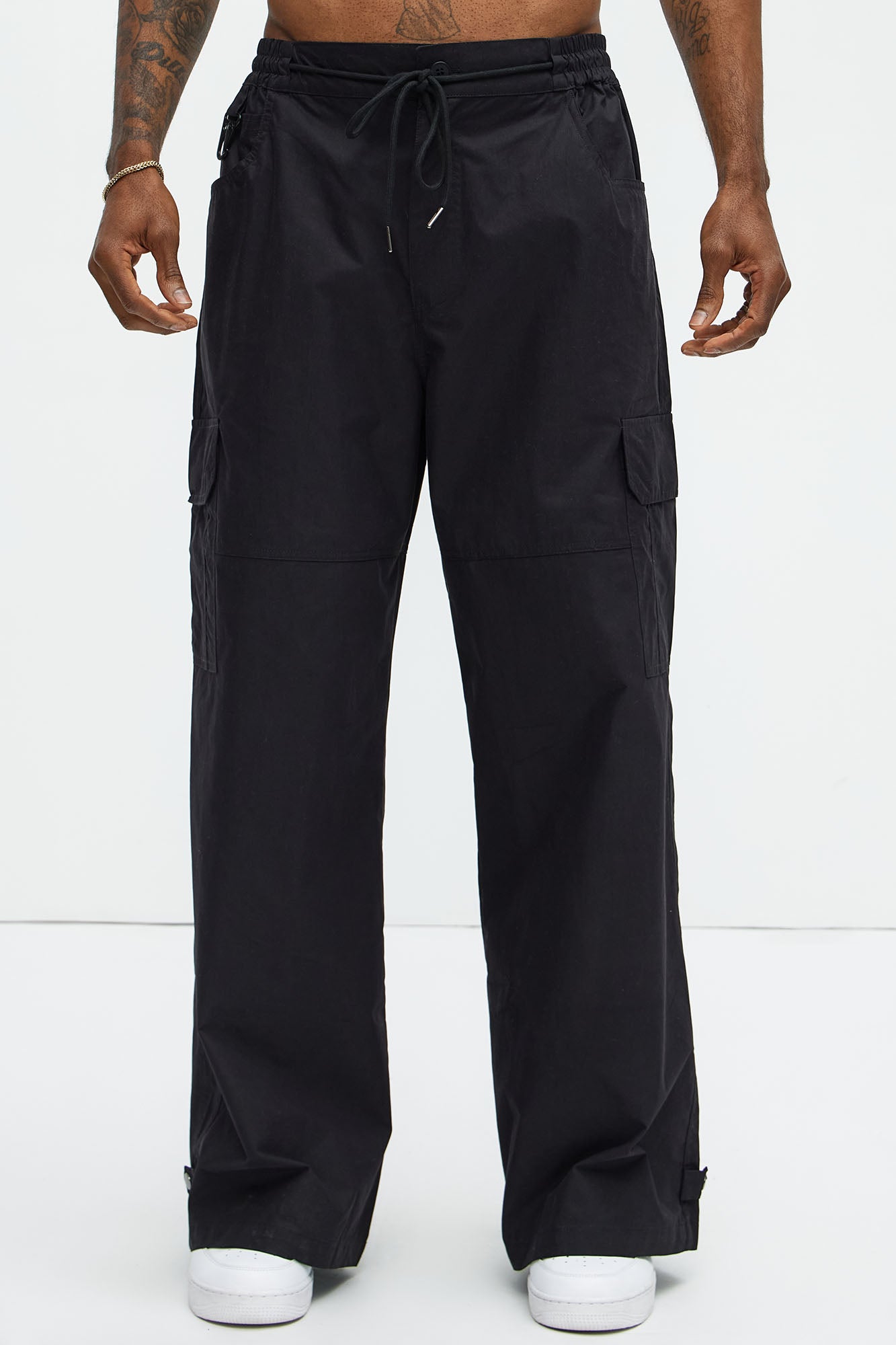 At The Time Baggy Cargo Pants - Black - Image 3
