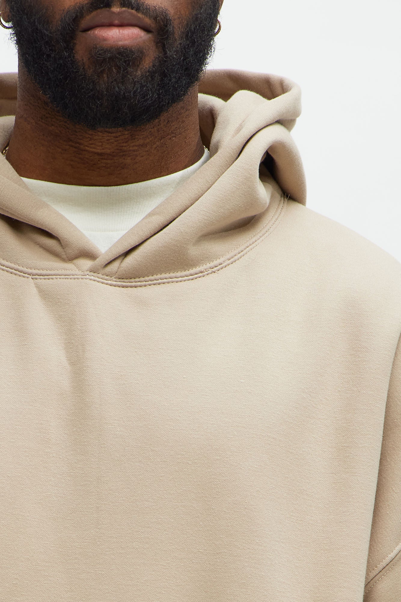 Tyson Oversized Heavyweight Hoodie - Taupe - Image 3